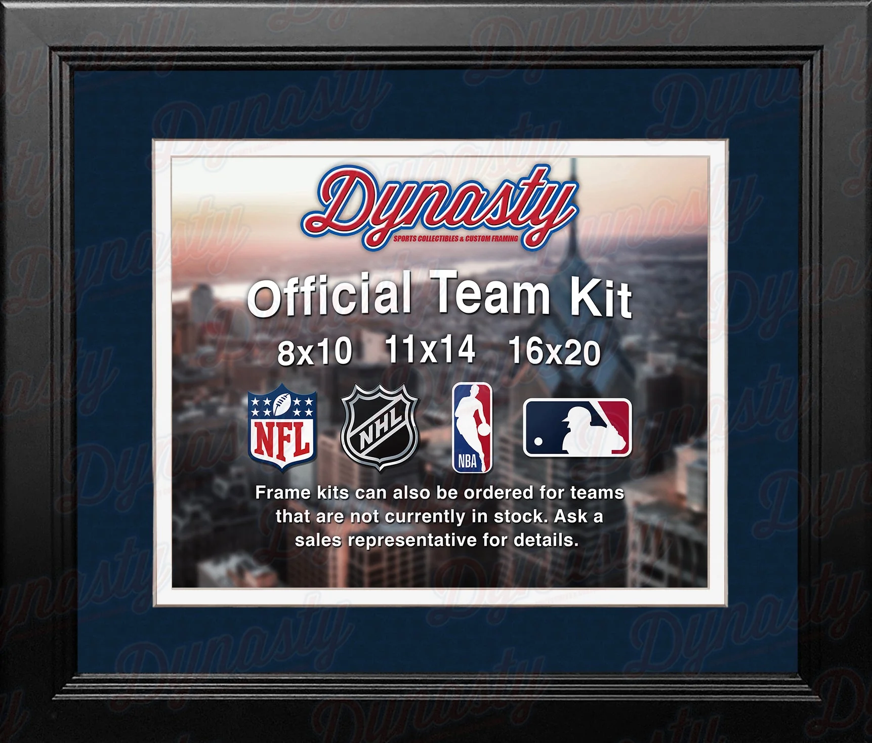 Los Angeles Rams Throwback Custom NFL Football 16x20 Picture Frame Kit (Multiple Colors)