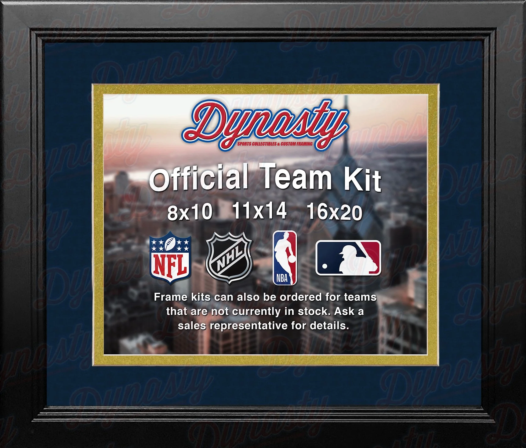 Los Angeles Rams Throwback Custom NFL Football 8x10 Picture Frame Kit (Multiple Colors) - Image 2
