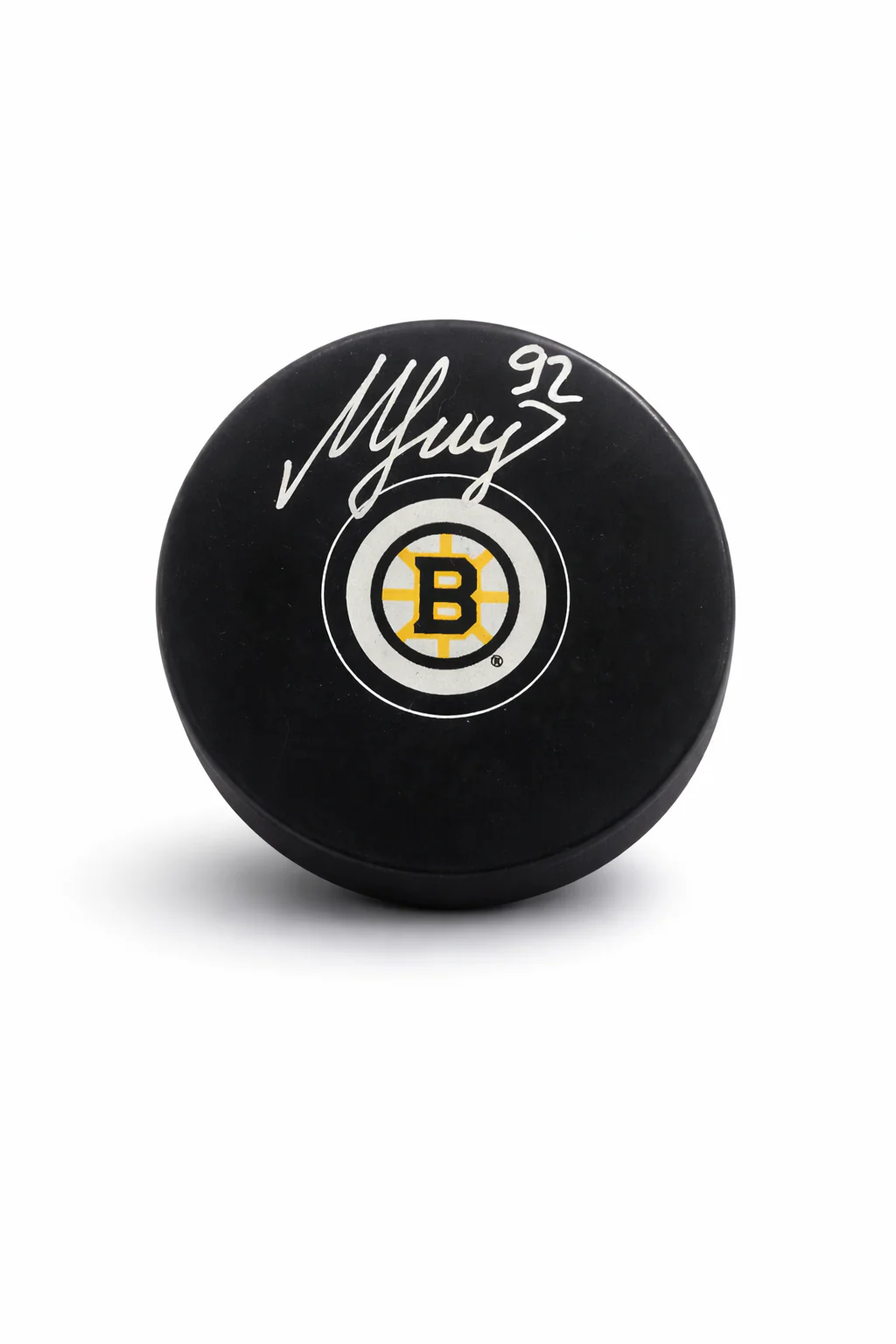 Marat Khusnutdinov Boston Bruins Autographed Logo Puck