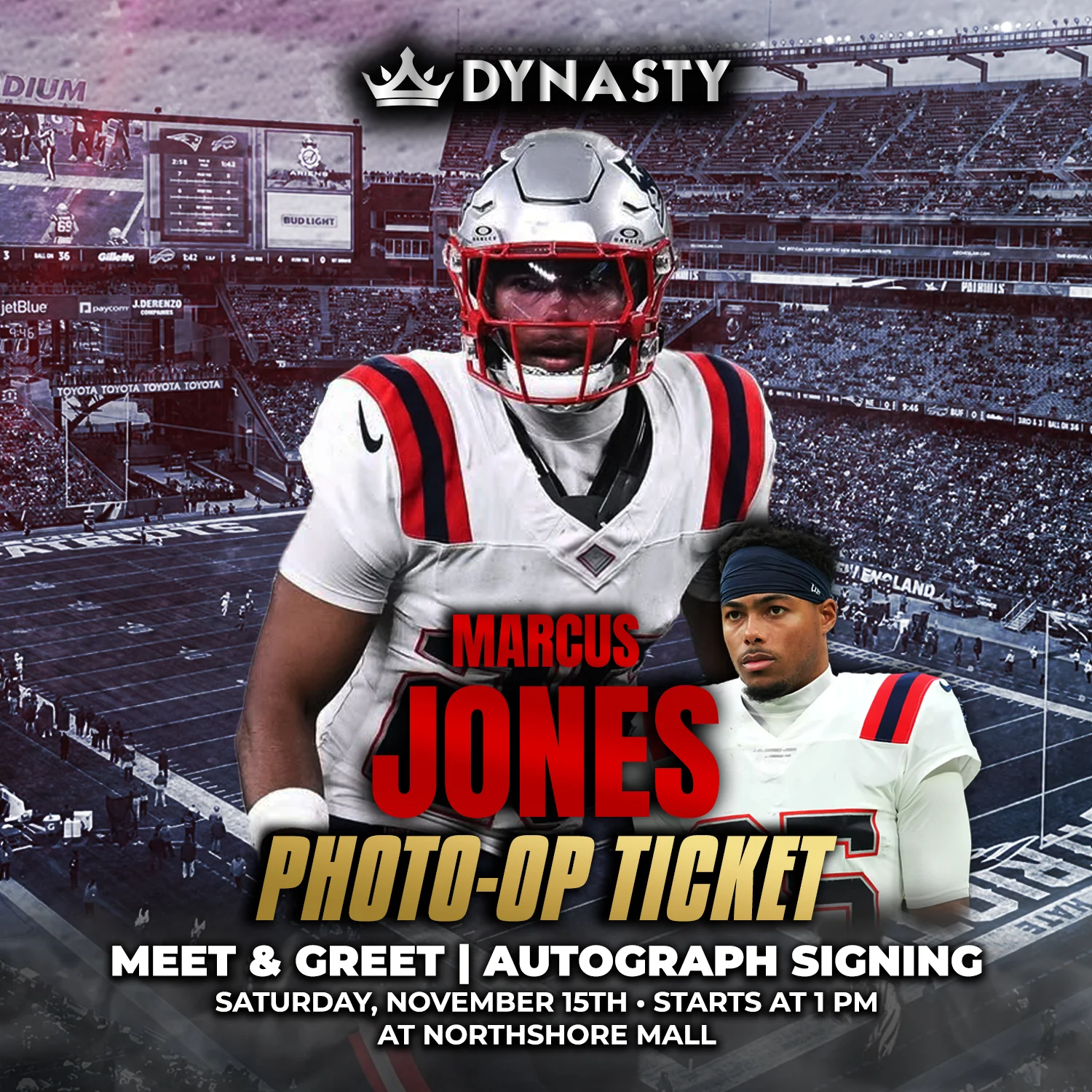 Marcus Jones New England Patriots Experience Tickets - Image 2