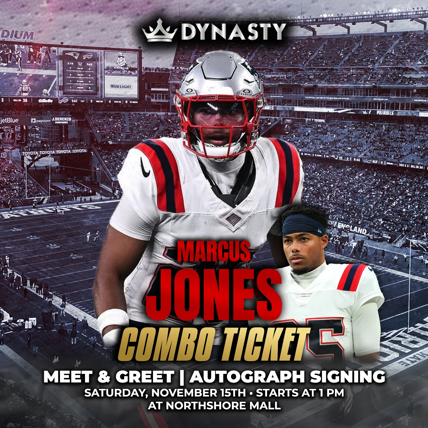 Marcus Jones New England Patriots Experience Tickets - Image 3