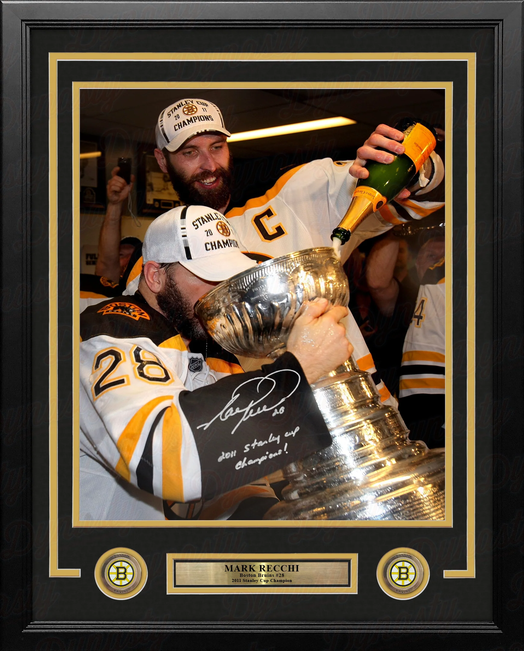 Mark Recchi Drinks from the Cup Boston Bruins Autographed 16x20 Framed Photo - Stanley Cup Champions - Image 2