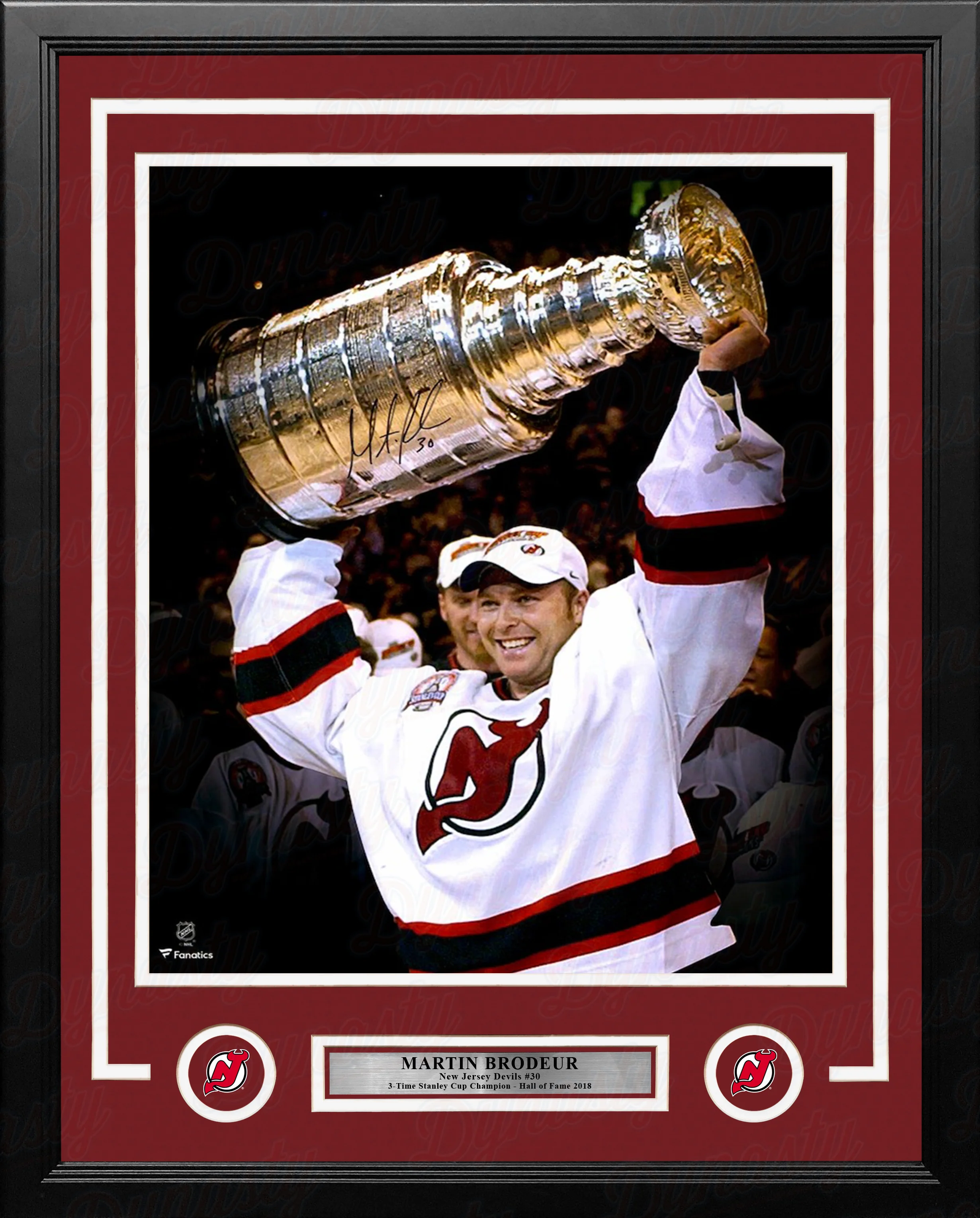 Martin Brodeur Raising the Cup New Jersey Devils Autographed 16" x 20" Framed Hockey Photo