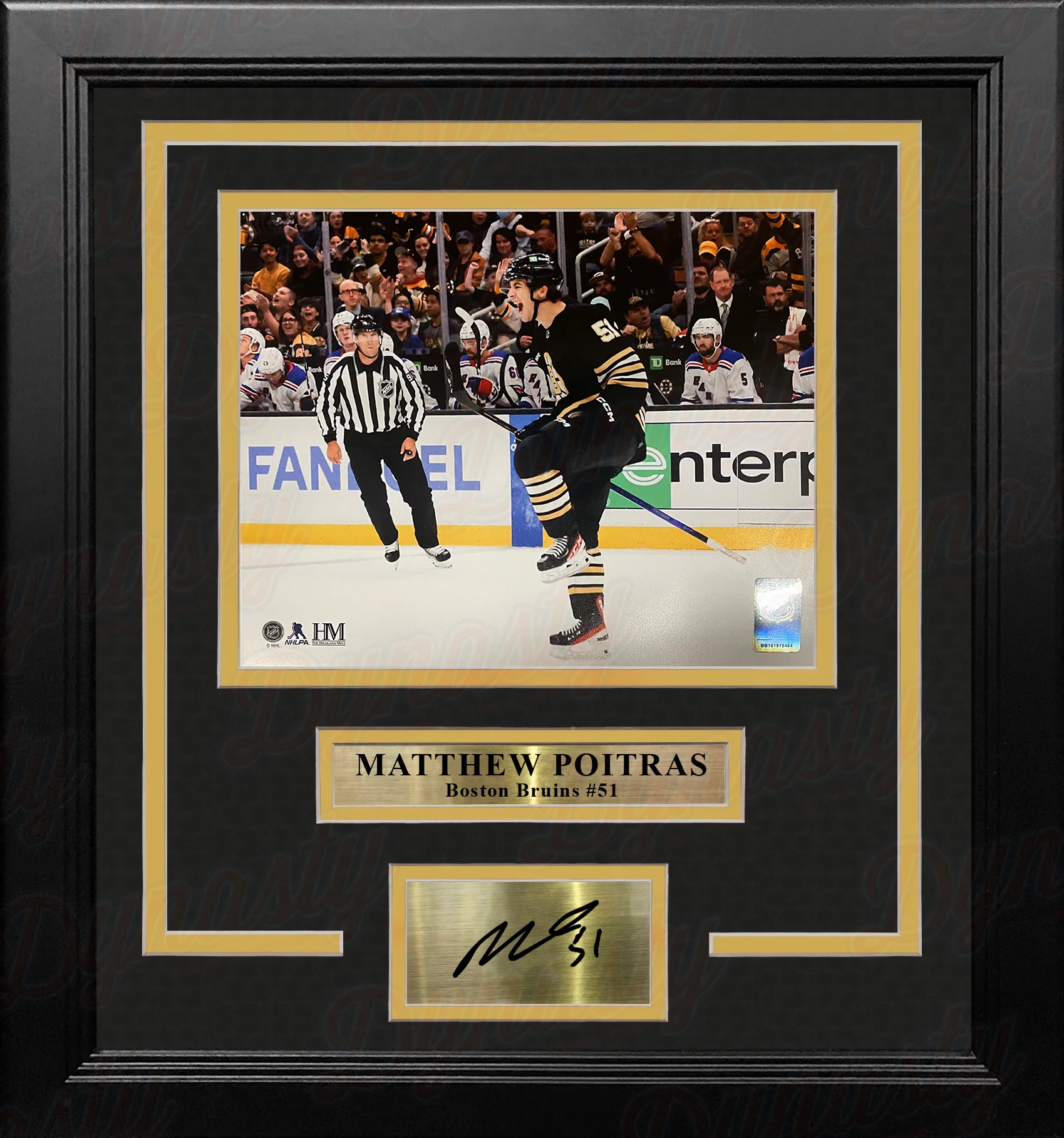 Matthew Poitras Celebration Boston Bruins 8" x 10" Framed Hockey Photo with Engraved Autograph - Image 2