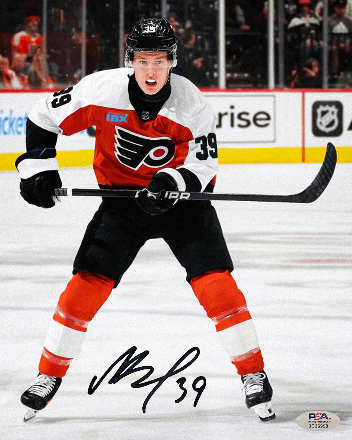 Matvei Michkov in Action Philadelphia Flyers Autographed 8" x 10" Hockey Photo - Image 2
