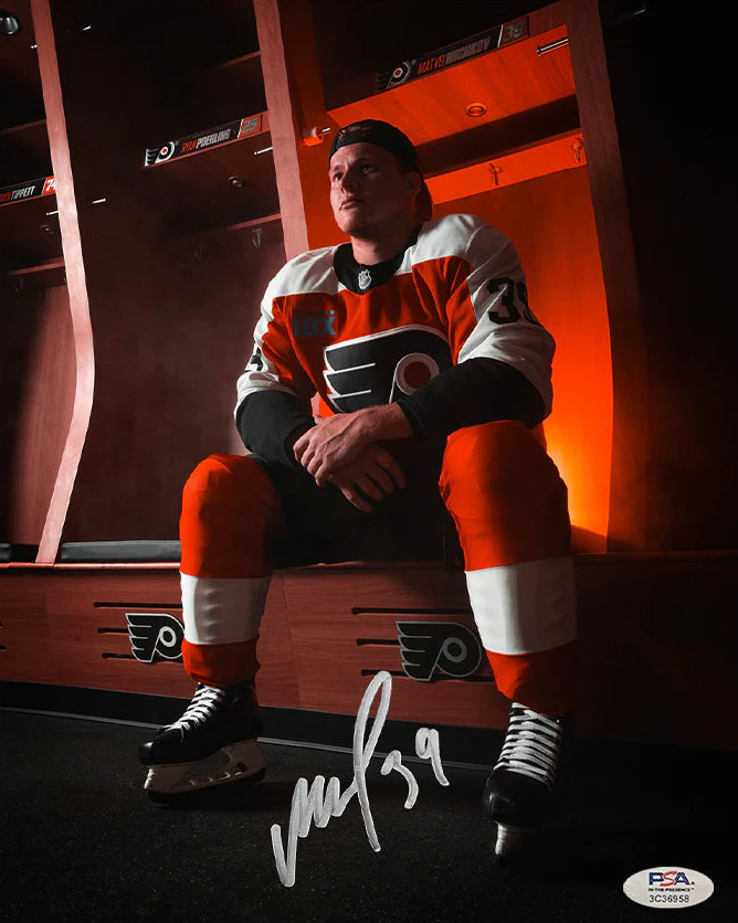 Matvei Michkov in the Locker Room Philadelphia Flyers Autographed 16" x 20" Hockey Photo