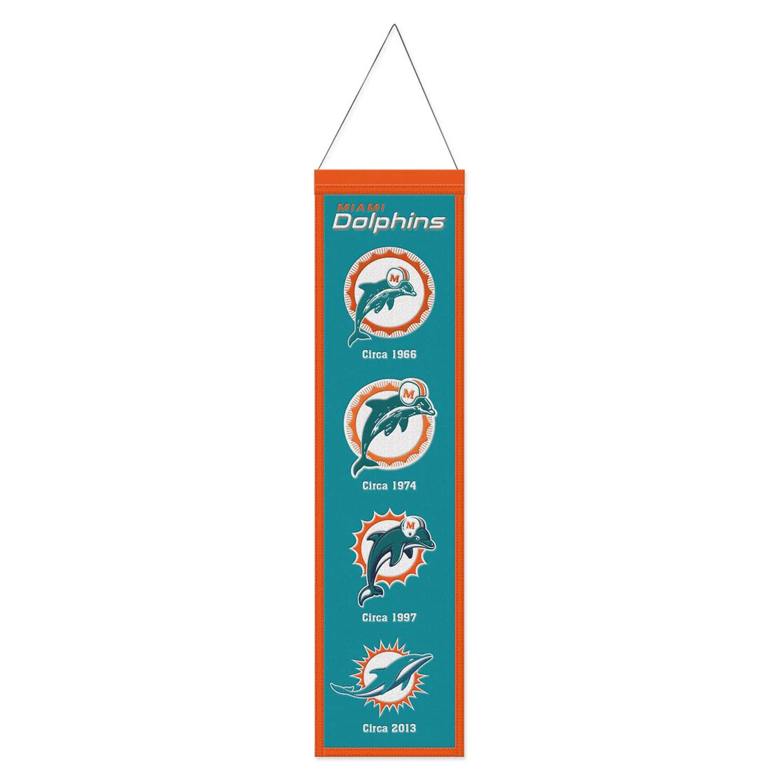 Miami Dolphins 8" x 32" Wool Banner