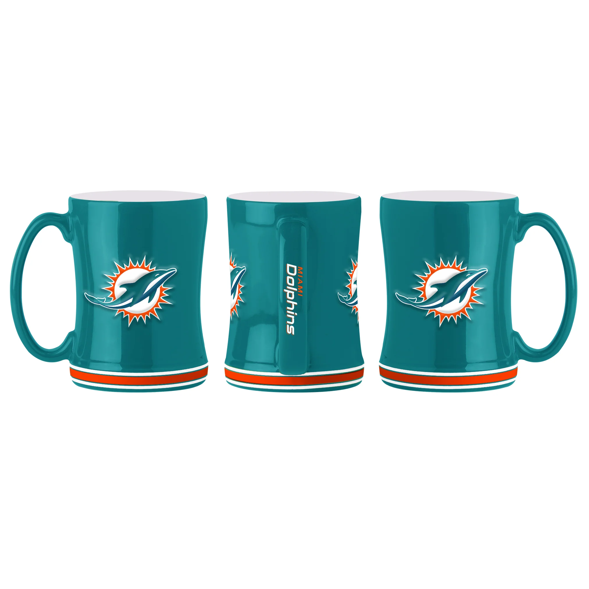 Miami Dolphins Logo Relief Coffee Mug - Green