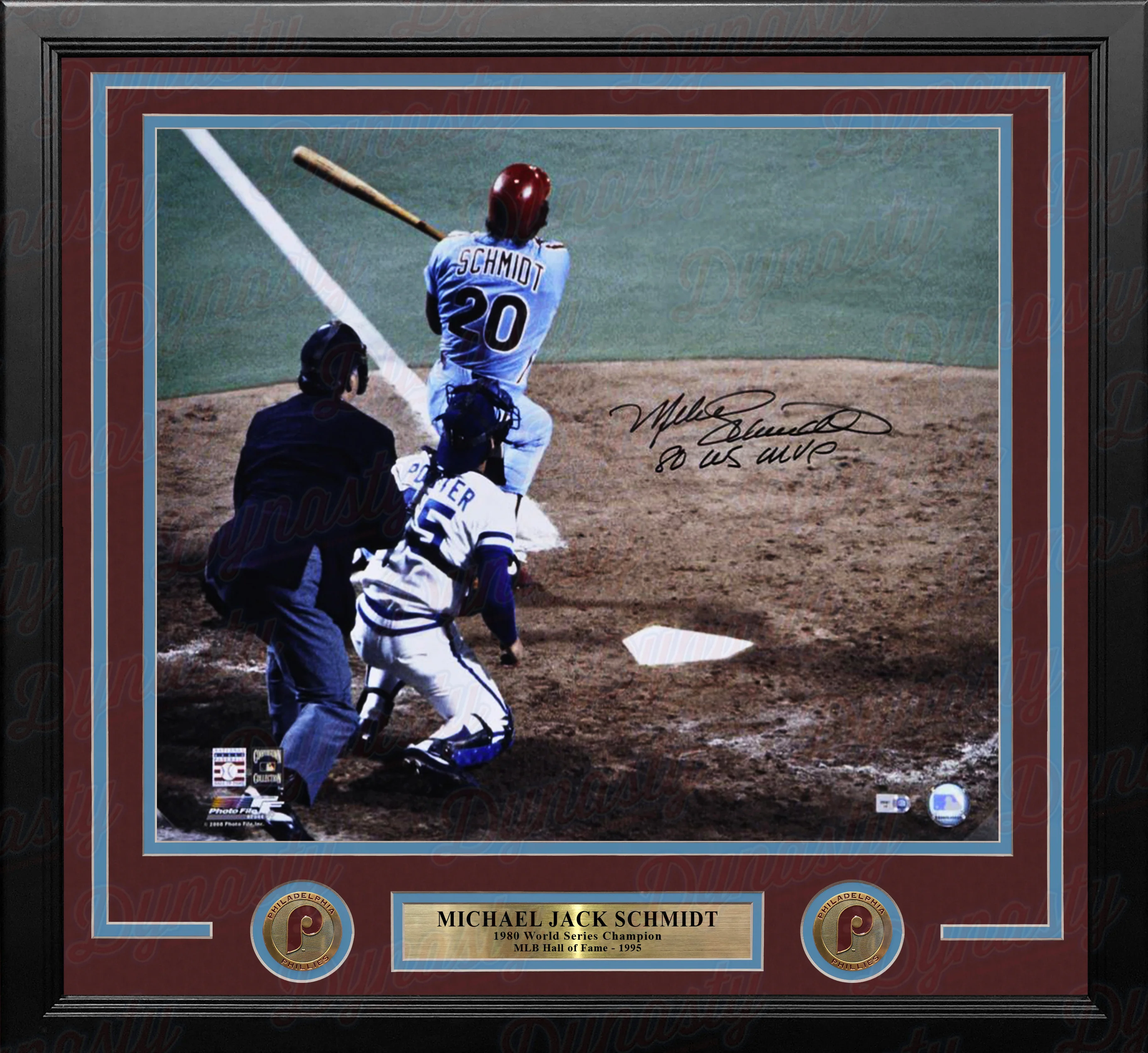 Mike Schmidt Autographed Philadelphia Phillies 16" x 20" Framed 1980 World Series MVP Baseball Photo