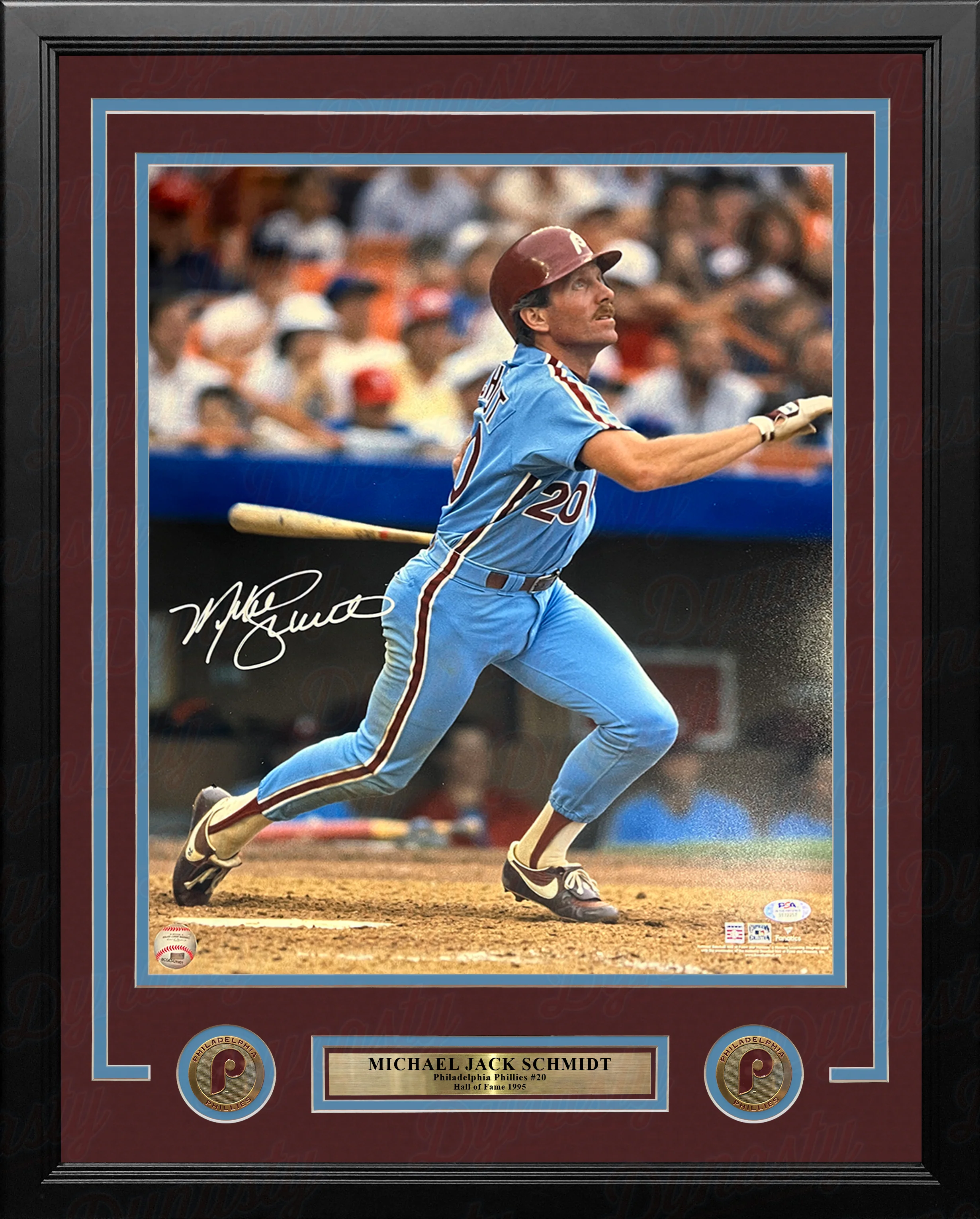 Mike Schmidt in Action Autographed Philadelphia Phillies 16" x 20" Framed Baseball Photo