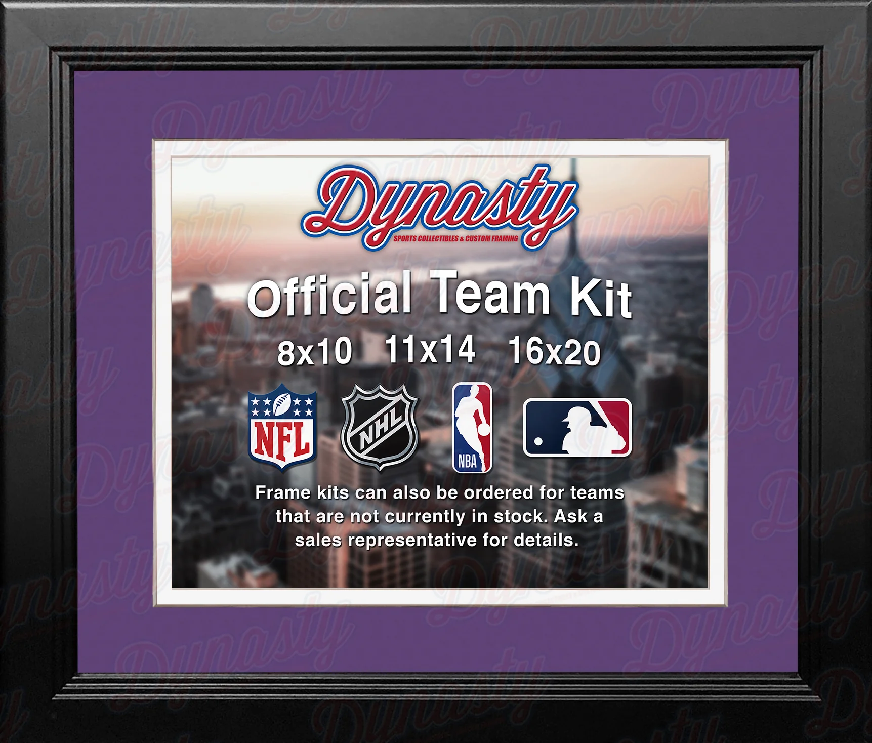 Minnesota Vikings Custom NFL Football 16x20 Picture Frame Kit (Multiple Colors) - Image 2