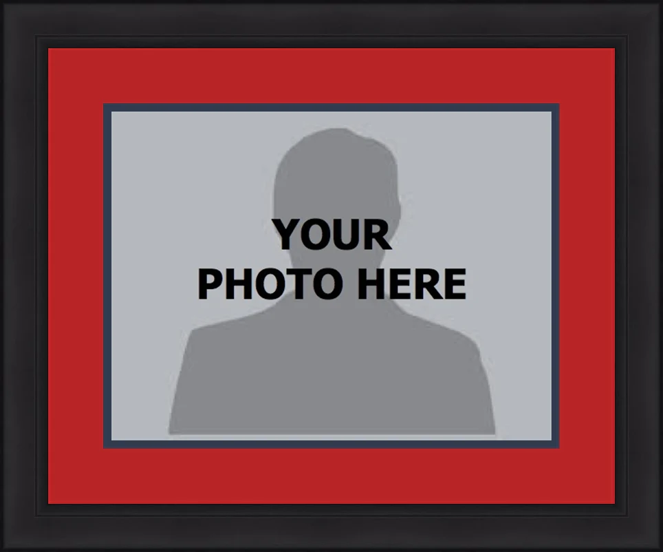 MLB Baseball Photo Picture Frame Kit - Cleveland Indians (Red Matting, Navy Trim)