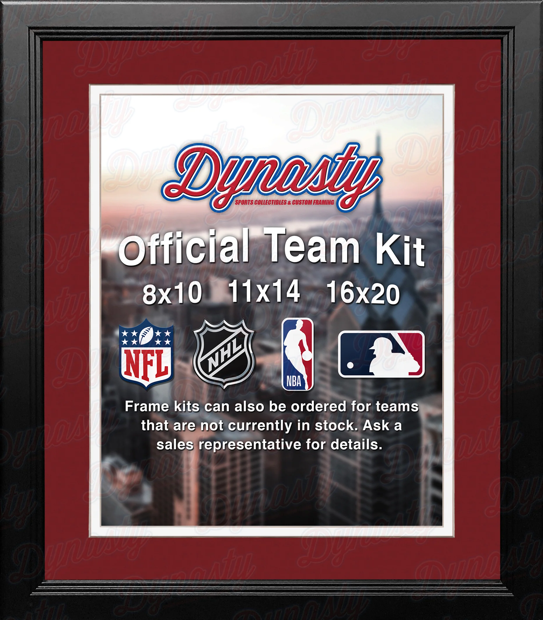 MLB Baseball Photo Picture Frame Kit - Cleveland Indians (Red Matting, White Trim) - Image 2