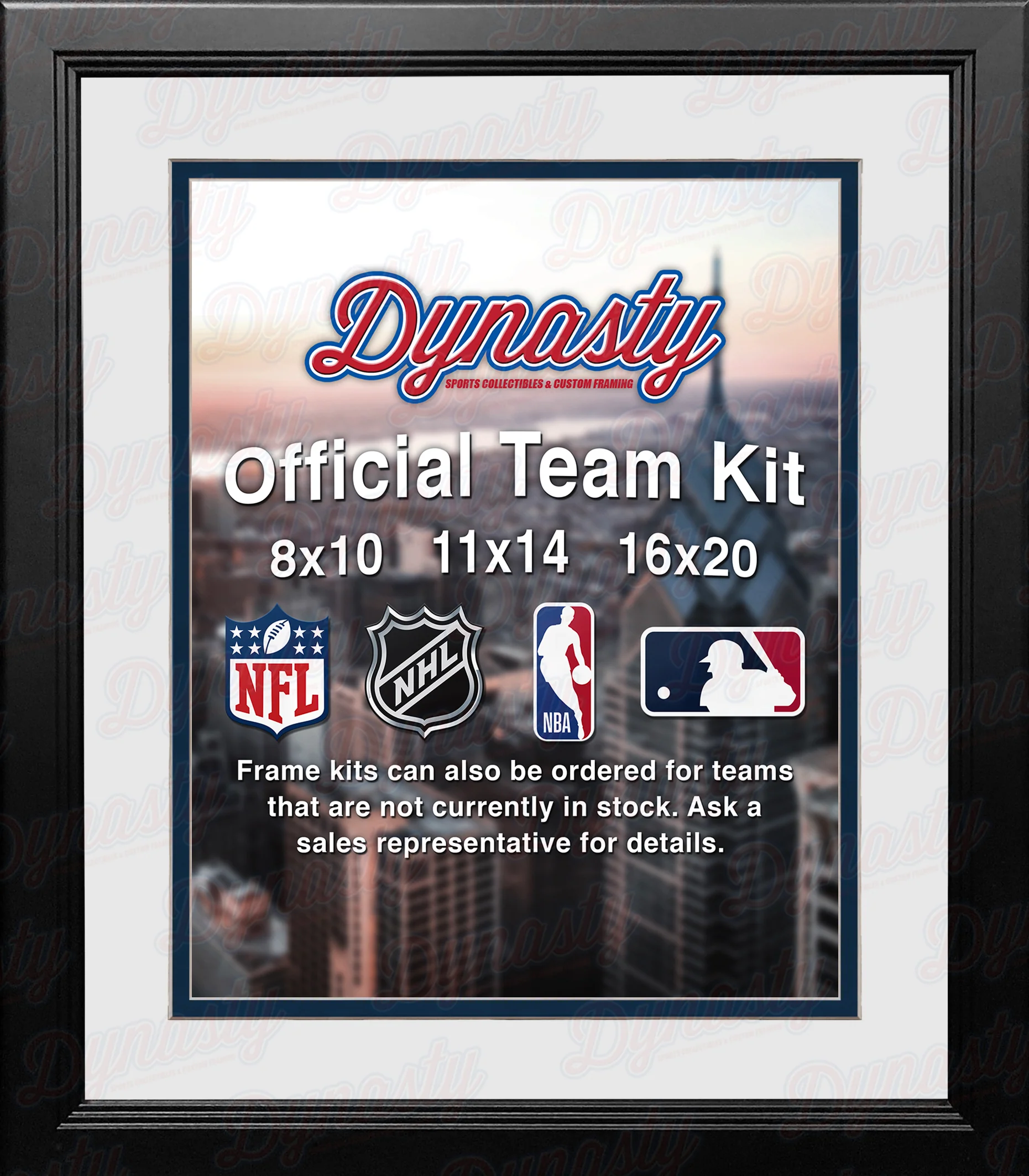 MLB Baseball Photo Picture Frame Kit - Detroit Tigers (White Matting, Navy Trim) - Image 2