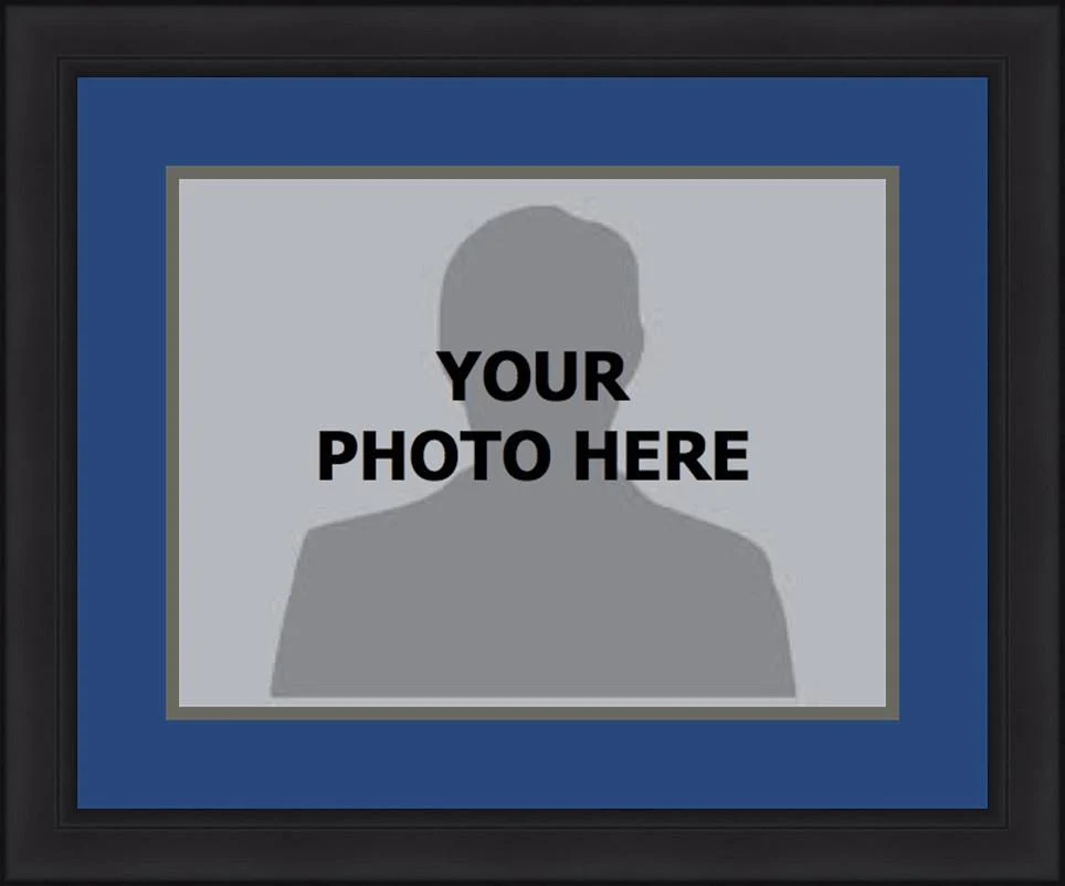 MLB Baseball Photo Picture Frame Kit - Kansas City Royals (Blue Matting, Gray Trim)