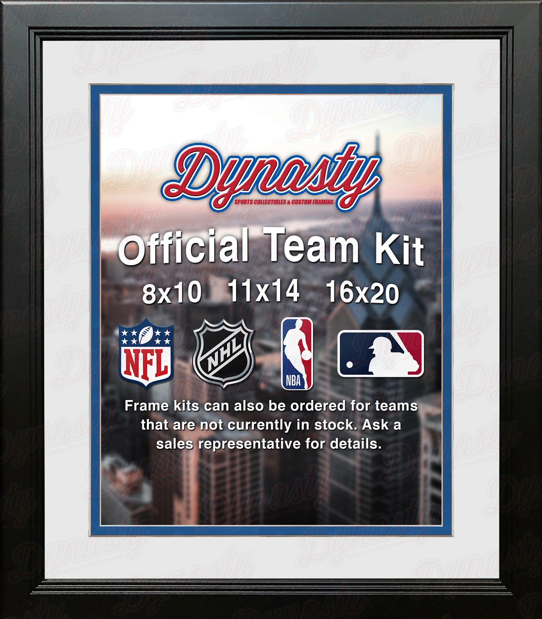 MLB Baseball Photo Picture Frame Kit - Kansas City Royals (White Matting, Blue Trim) - Image 2