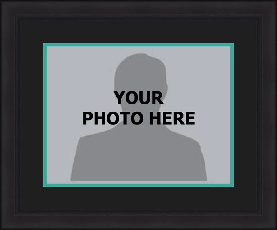 MLB Baseball Photo Picture Frame Kit - Miami Marlins (Black Matting, Teal Trim)