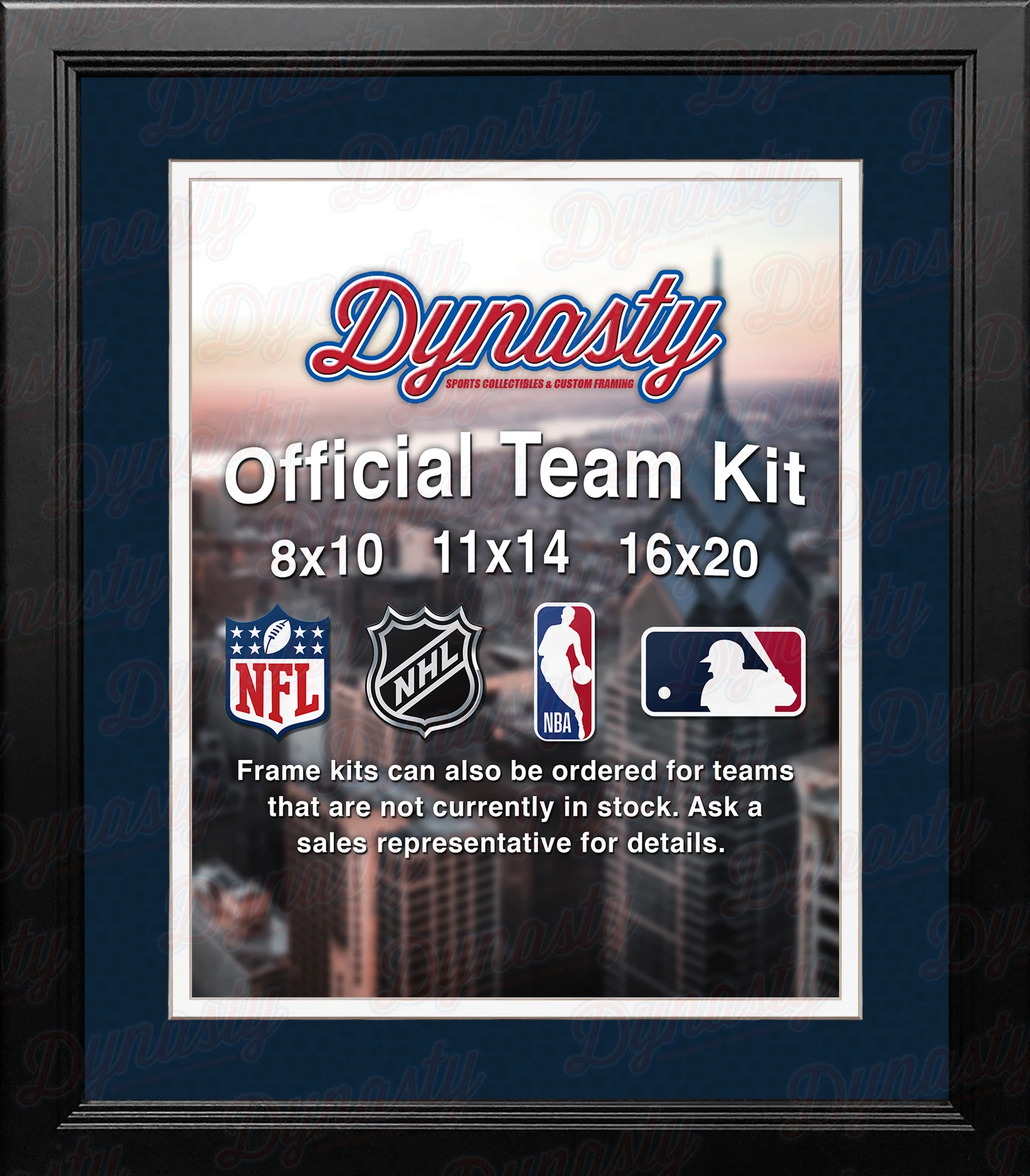 MLB Baseball Photo Picture Frame Kit - Minnesota Twins (Navy Matting, White Trim) - Image 2