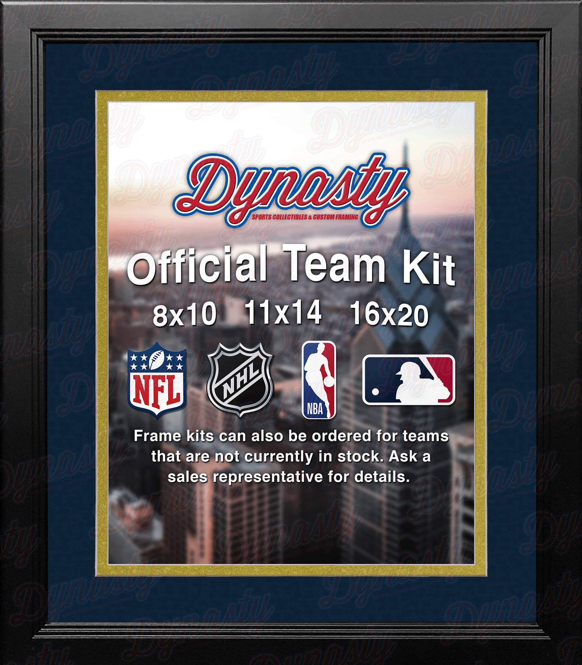 MLB Baseball Photo Picture Frame Kit - San Diego Padres (Navy Matting, Gold Trim) - Image 2