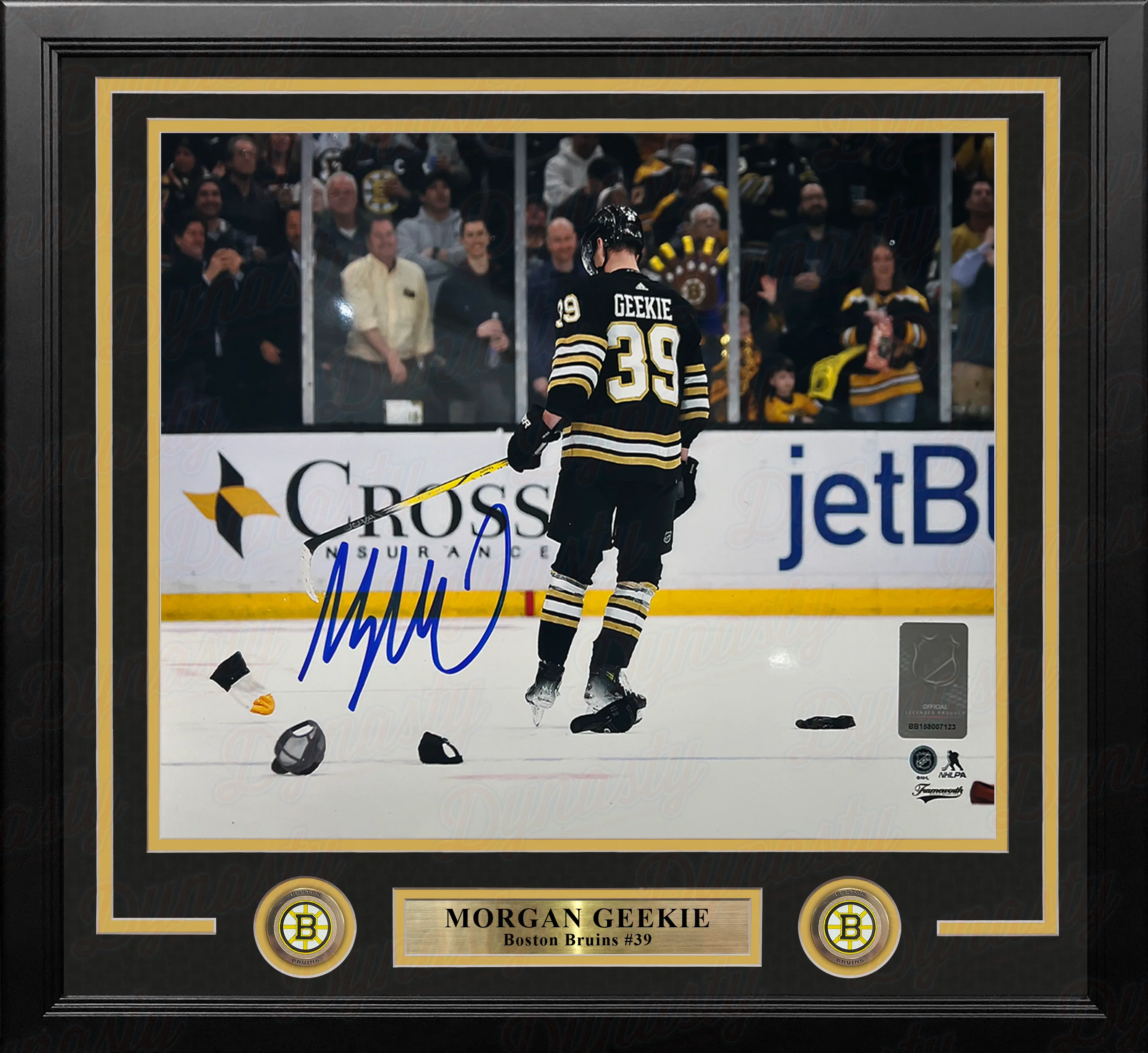 Morgan Geekie Hat Trick Boston Bruins Autographed 11" x 14" Framed Hockey Photo - Image 2