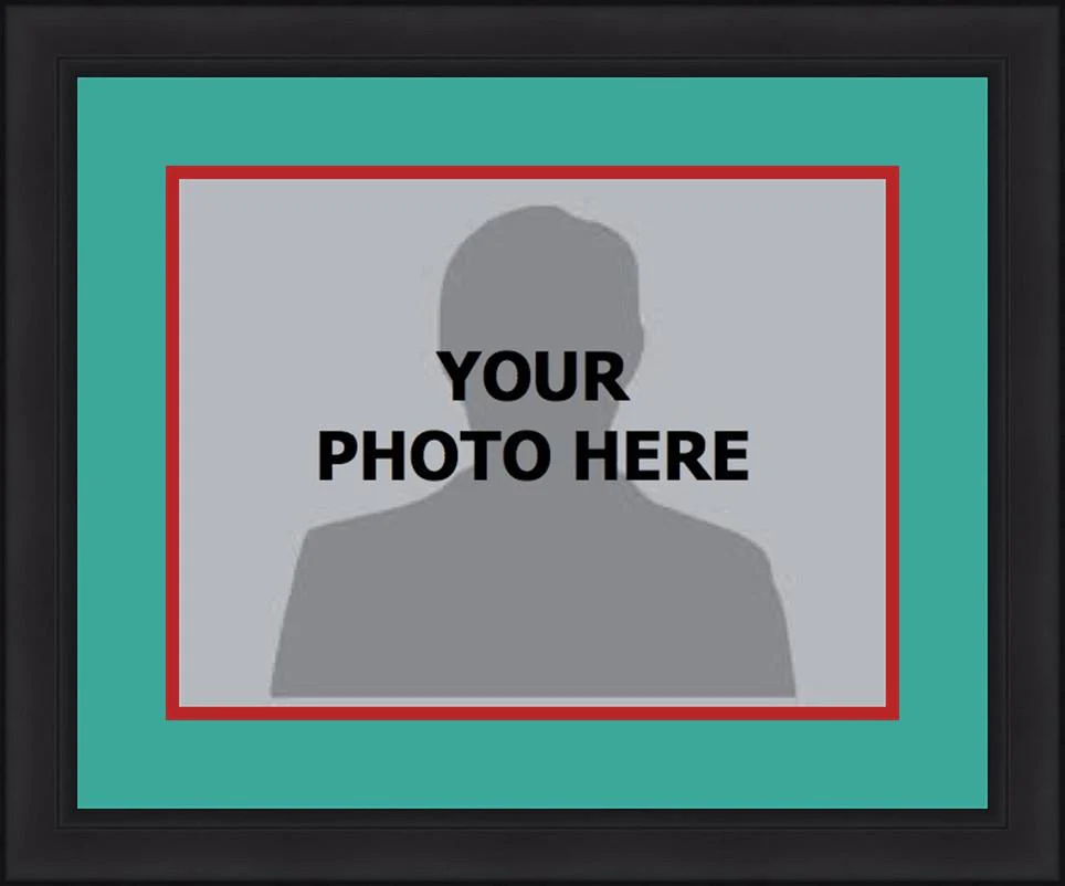 NBA Basketball Photo Picture Frame Kit - Detroit Pistons (Teal Matting, Red Trim)