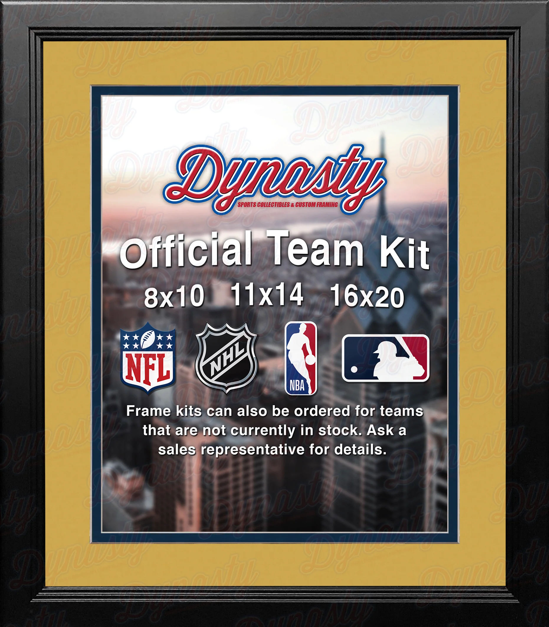 NBA Basketball Photo Picture Frame Kit - Indiana Pacers (Yellow Matting, Navy Trim) - Image 2