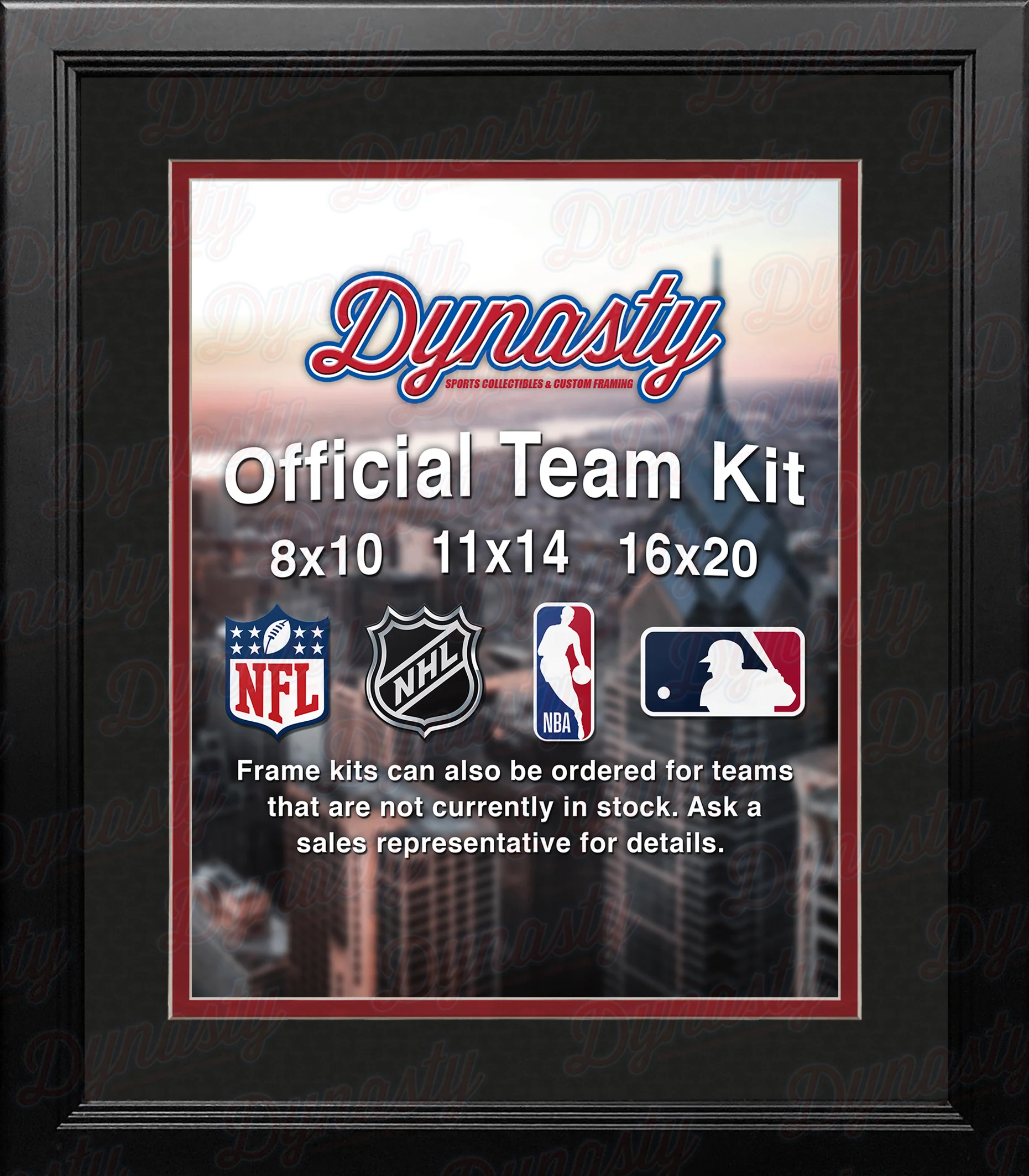 NBA Basketball Photo Picture Frame Kit - Miami Heat (Black Matting, Red Trim) - Image 2