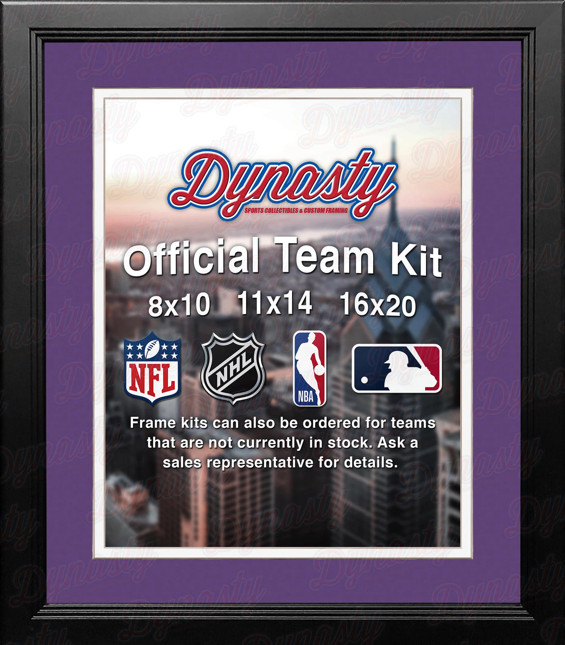 NBA Basketball Photo Picture Frame Kit - Sacramento Kings (Purple Matting, White Trim) - Image 2