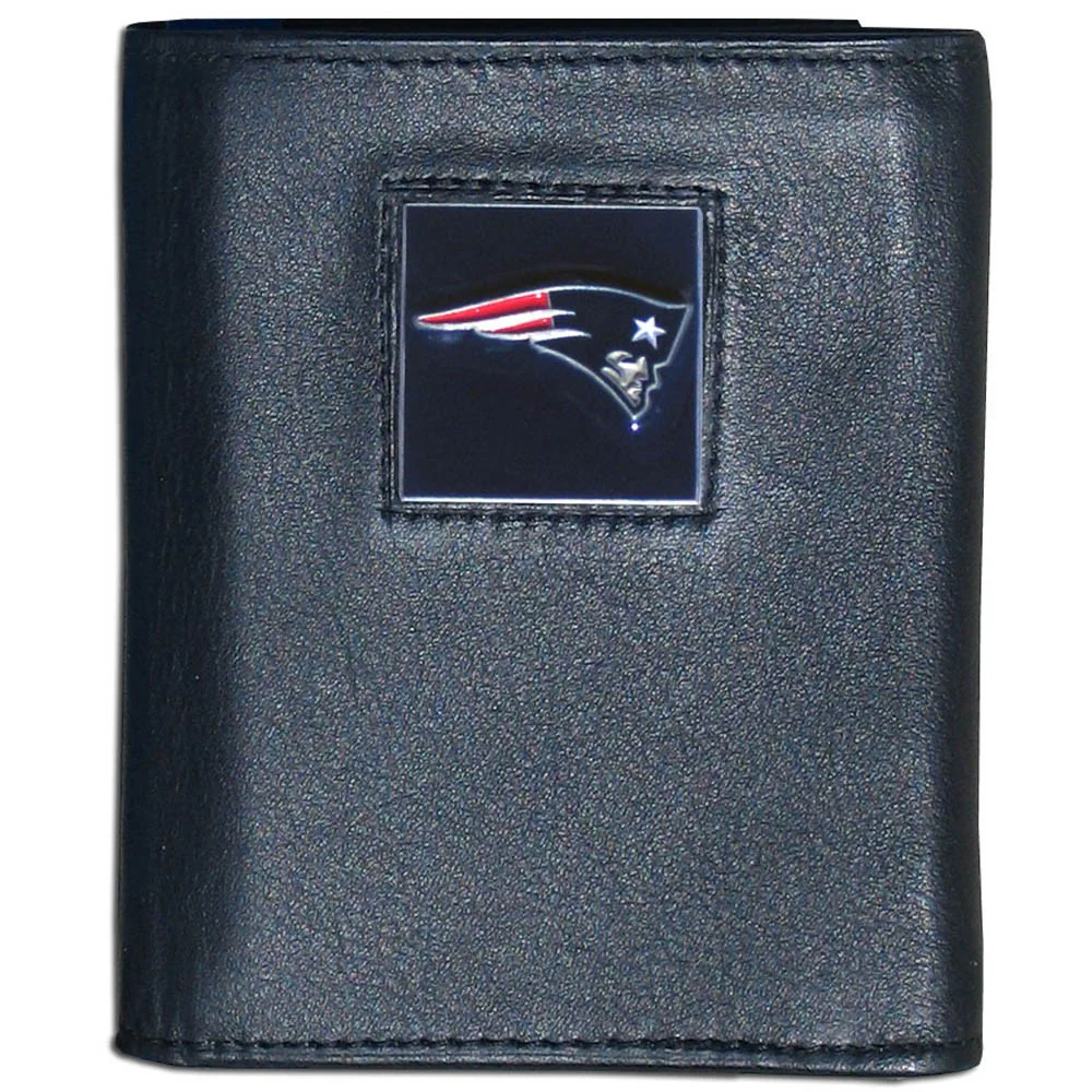 New England Patriots FineGrain Leather Tri-Fold Wallet