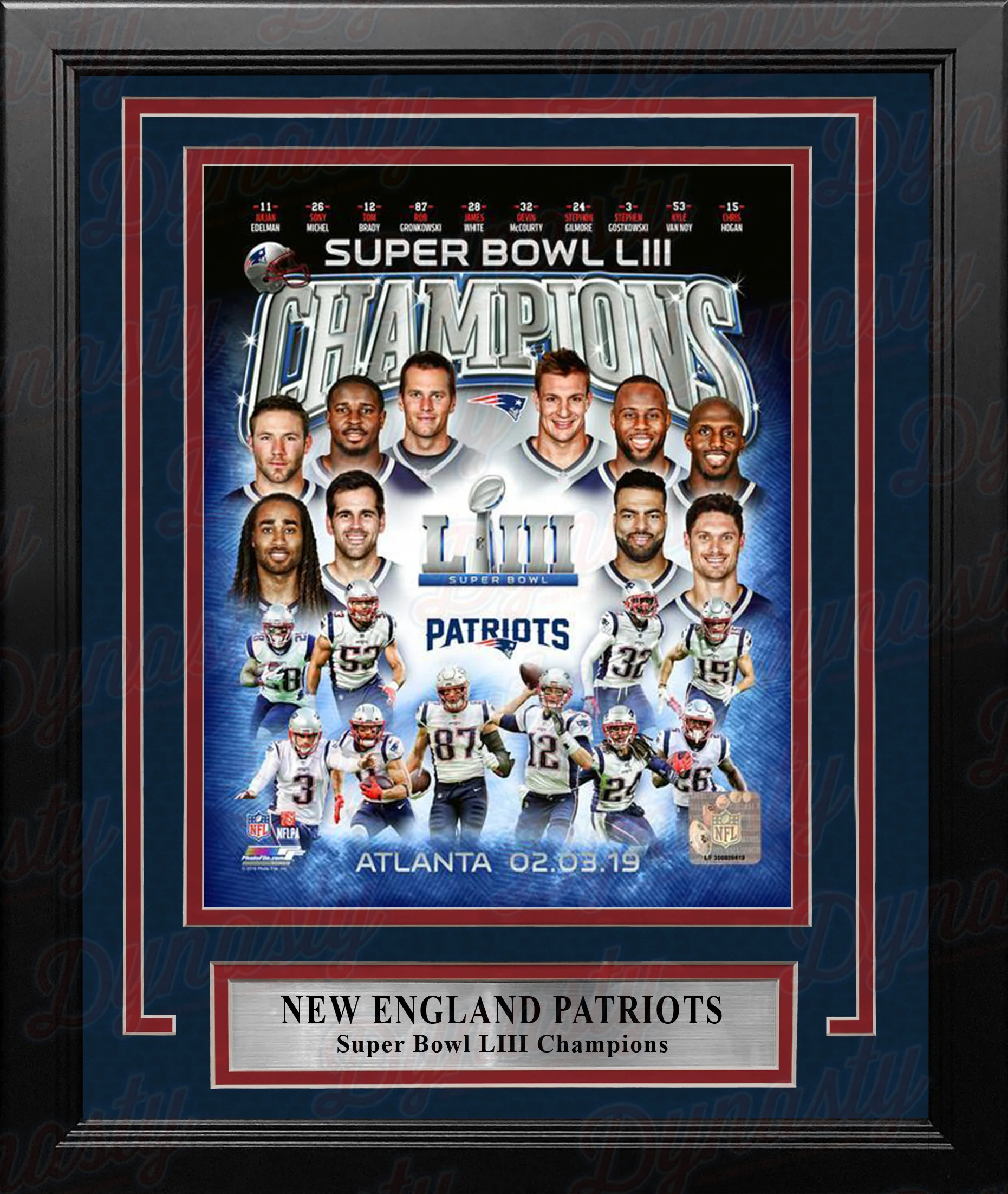 New England Patriots Super Bowl LIII Champions 8" x 10" Framed Collage Football Photo