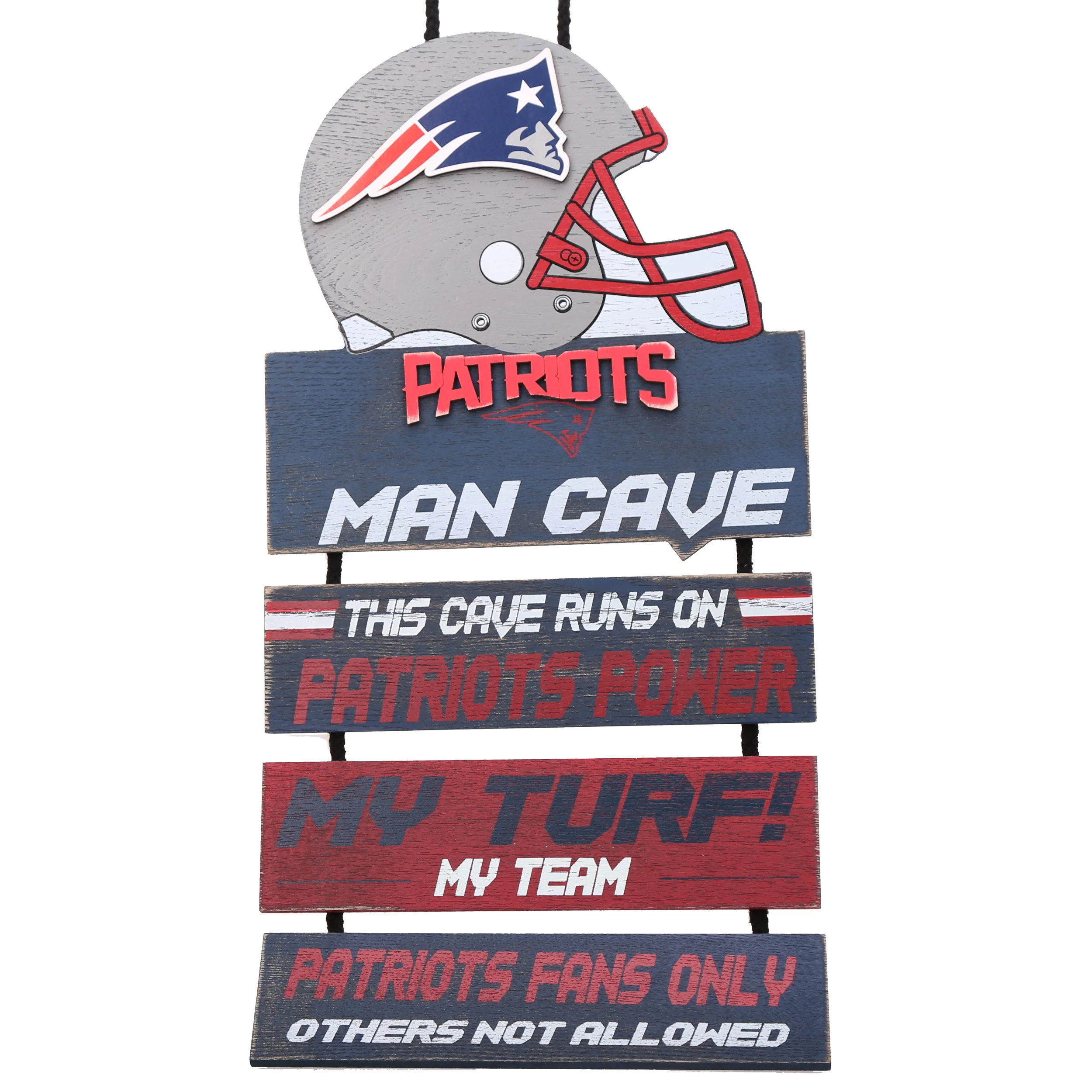 New England Patriots Wooden Man Cave Sign