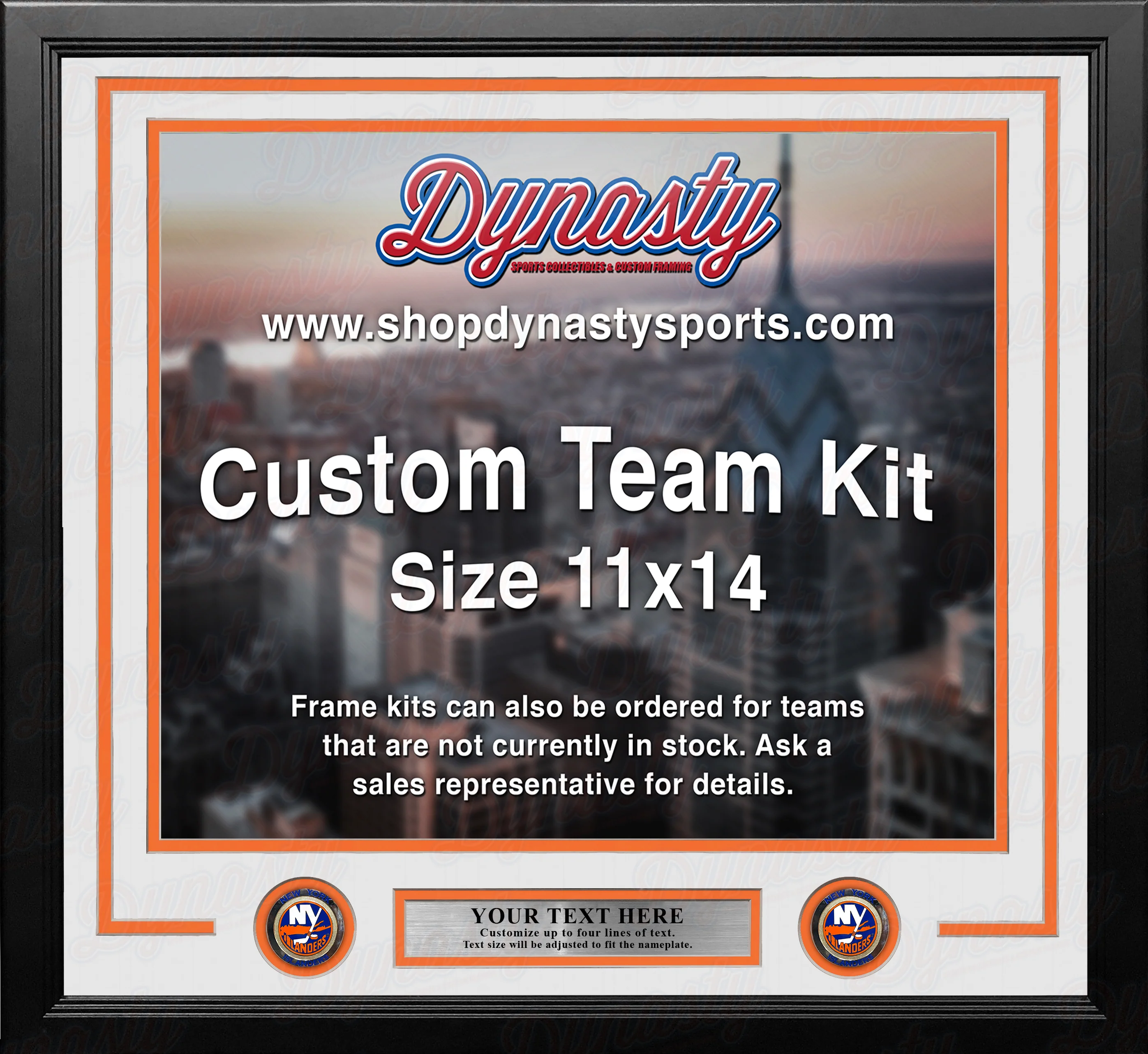 New York Islanders Custom NHL Hockey 11x14 Picture Frame Kit (Multiple Colors) - Image 3
