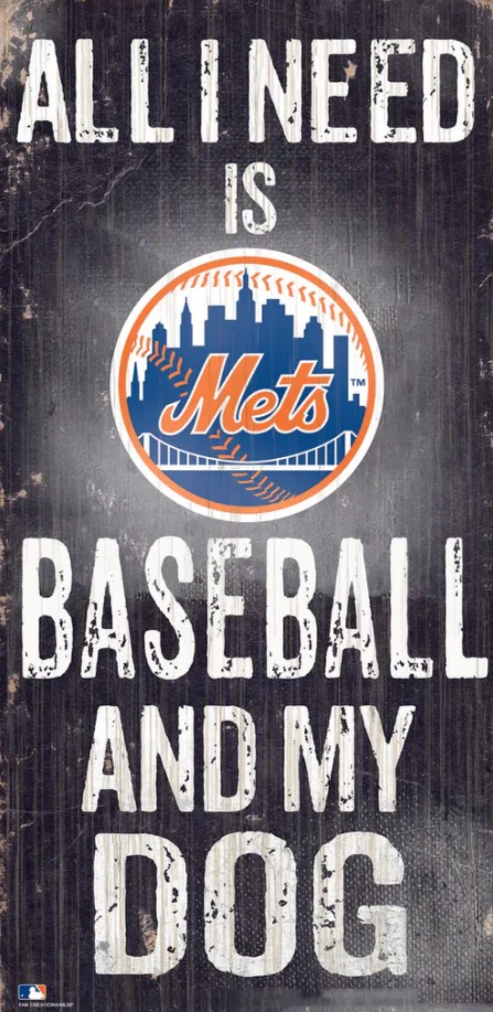 New York Mets Baseball and My Dog Wooden Sign