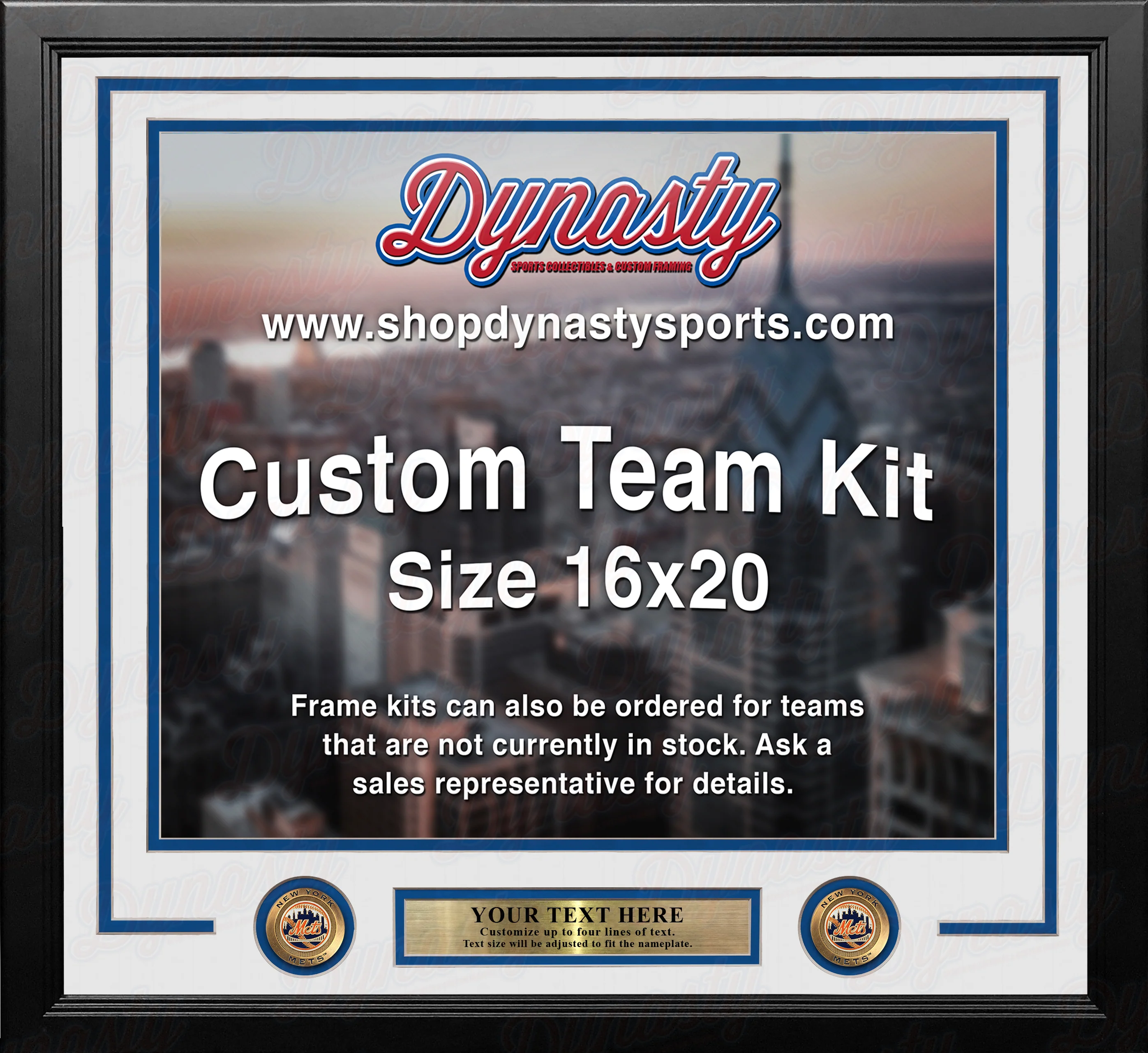 New York Mets Custom MLB Baseball 16x20 Picture Frame Kit (Multiple Colors) - Image 3
