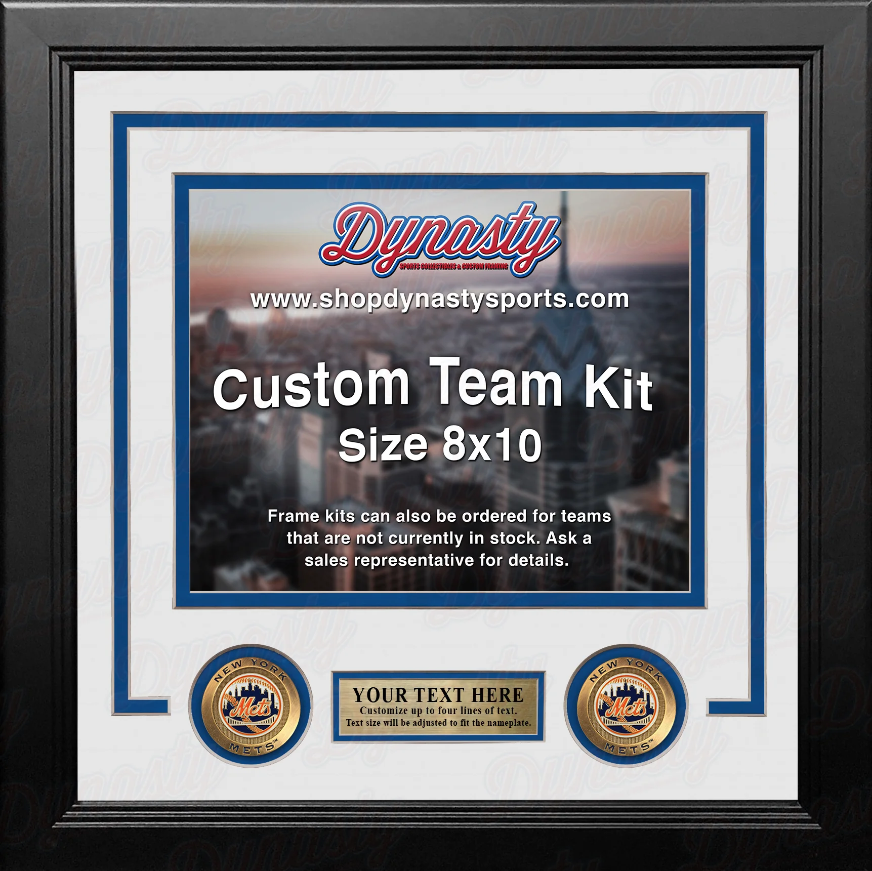 New York Mets Custom MLB Baseball 8x10 Picture Frame Kit (Multiple Colors) - Image 3