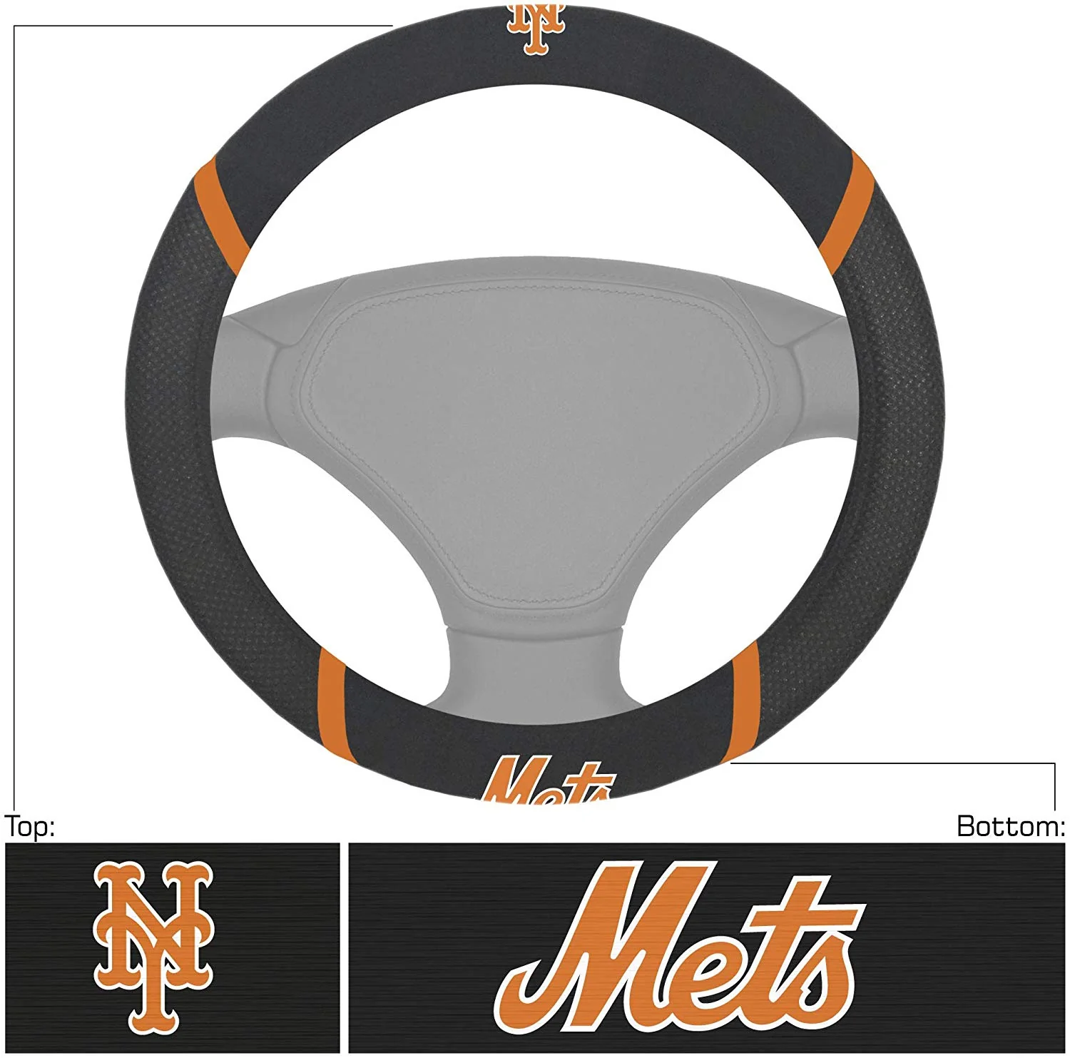 New York Mets Deluxe Baseball Steering Wheel Cover