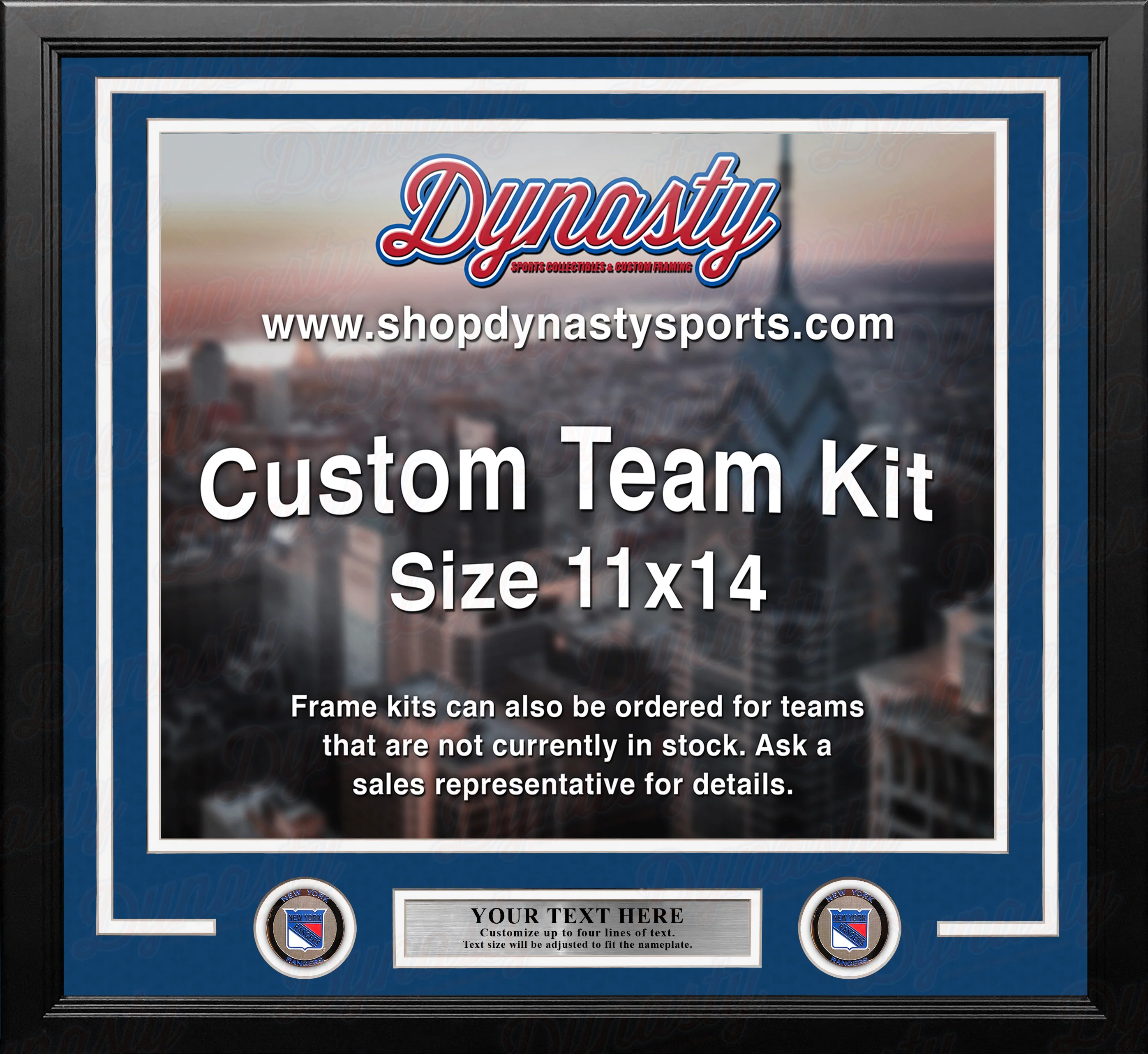New York Rangers Custom NHL Hockey 11x14 Picture Frame Kit (Multiple Colors) - Image 2