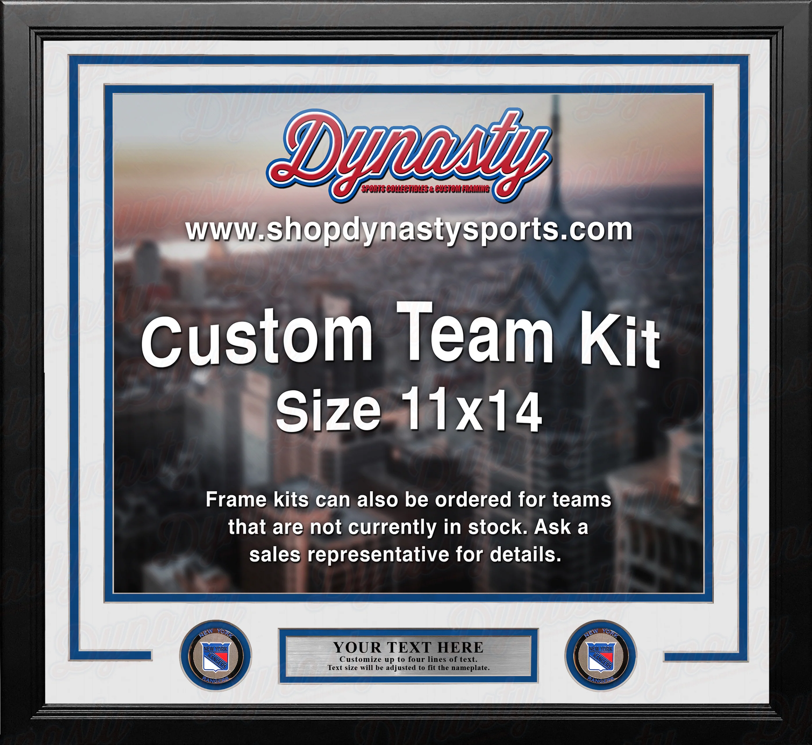 New York Rangers Custom NHL Hockey 11x14 Picture Frame Kit (Multiple Colors) - Image 3