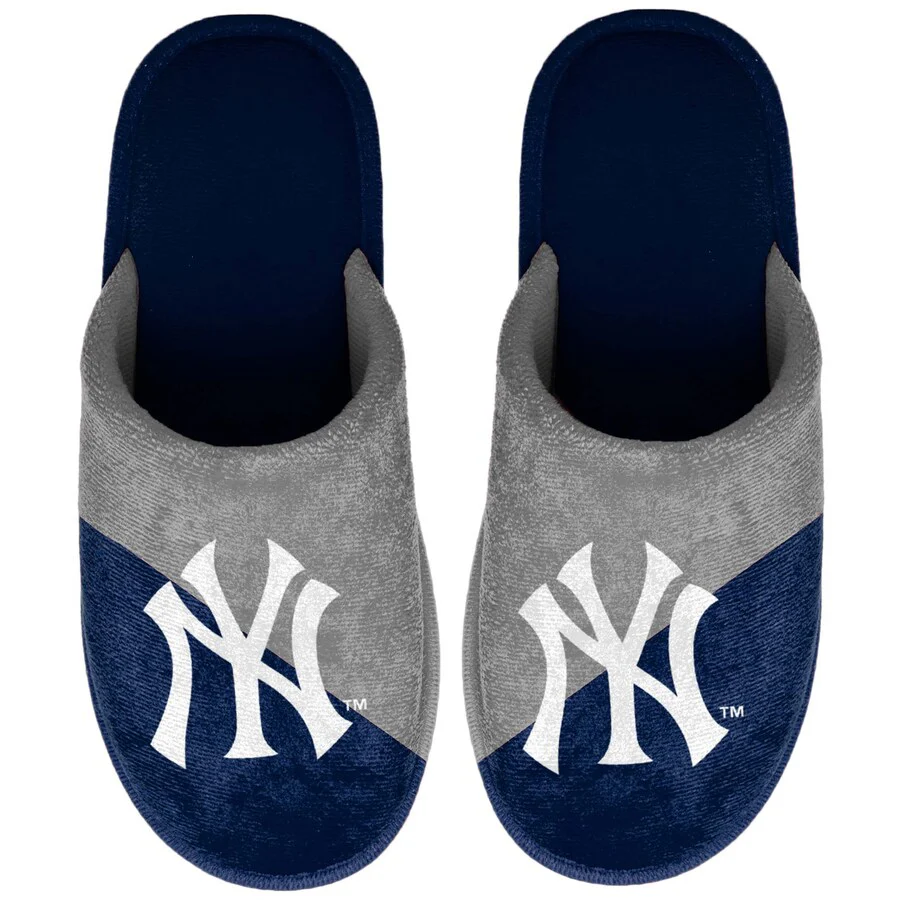 New York Yankees Colorblock Big Logo Slippers