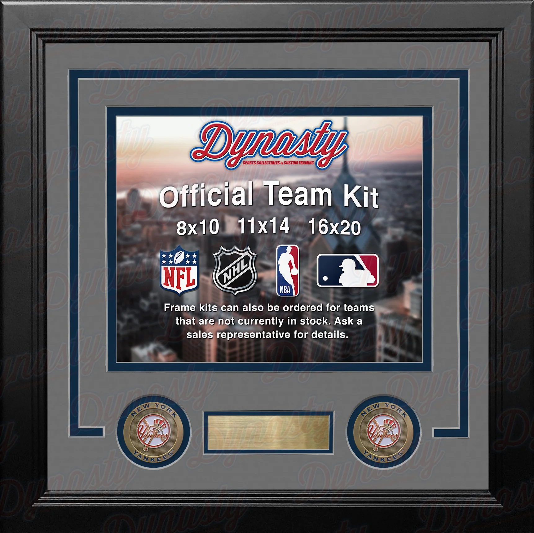 New York Yankees Custom MLB Baseball 16x20 Picture Frame Kit (Multiple Colors) - Image 3