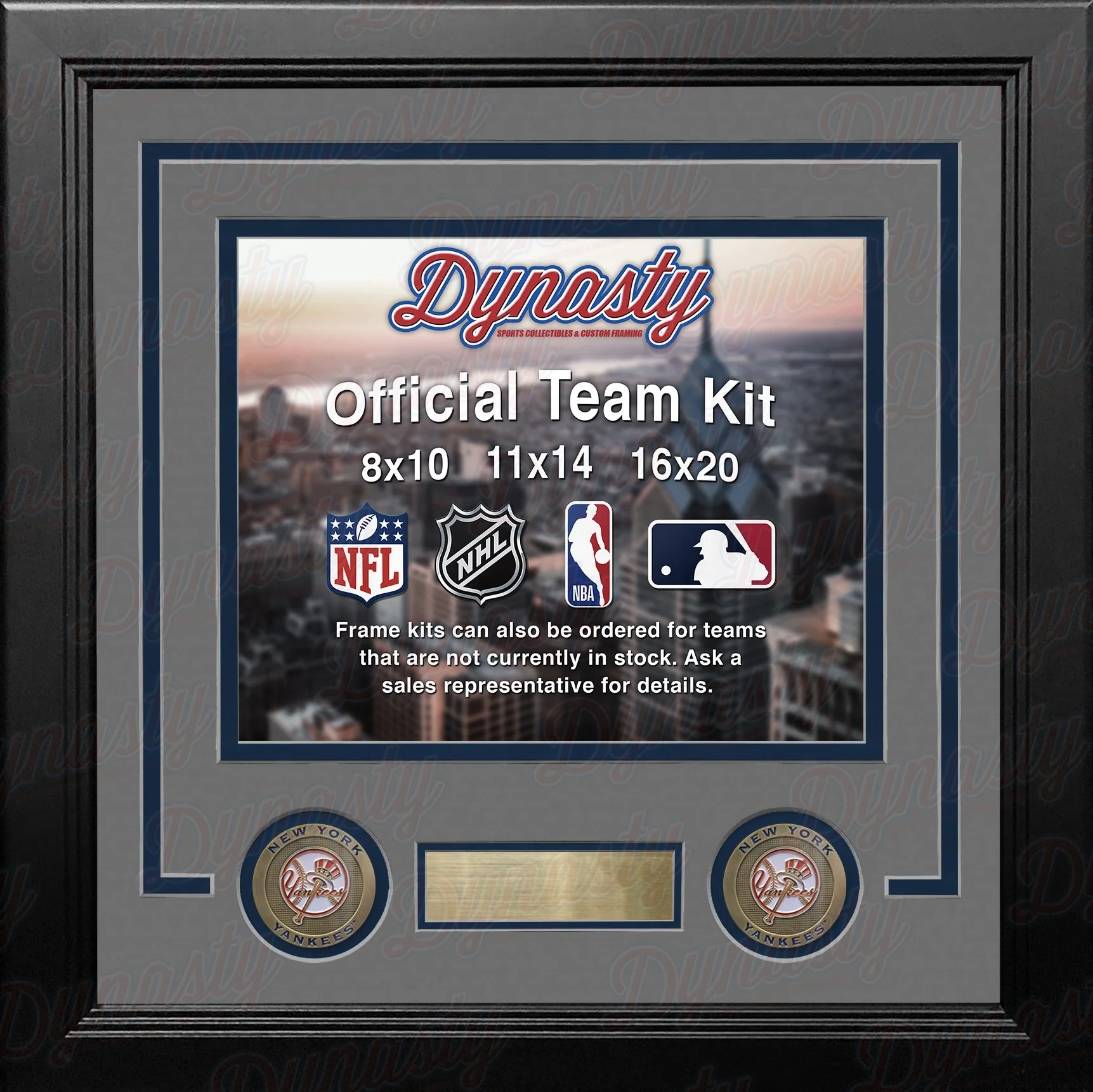 New York Yankees Custom MLB Baseball 8x10 Picture Frame Kit (Multiple Colors) - Image 3