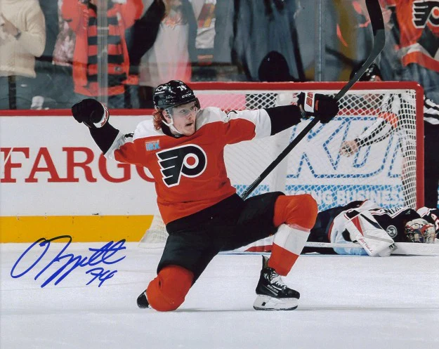 Owen Tippett in Orange Philadelphia Flyers Autographed 16" x 20" Hockey Photo
