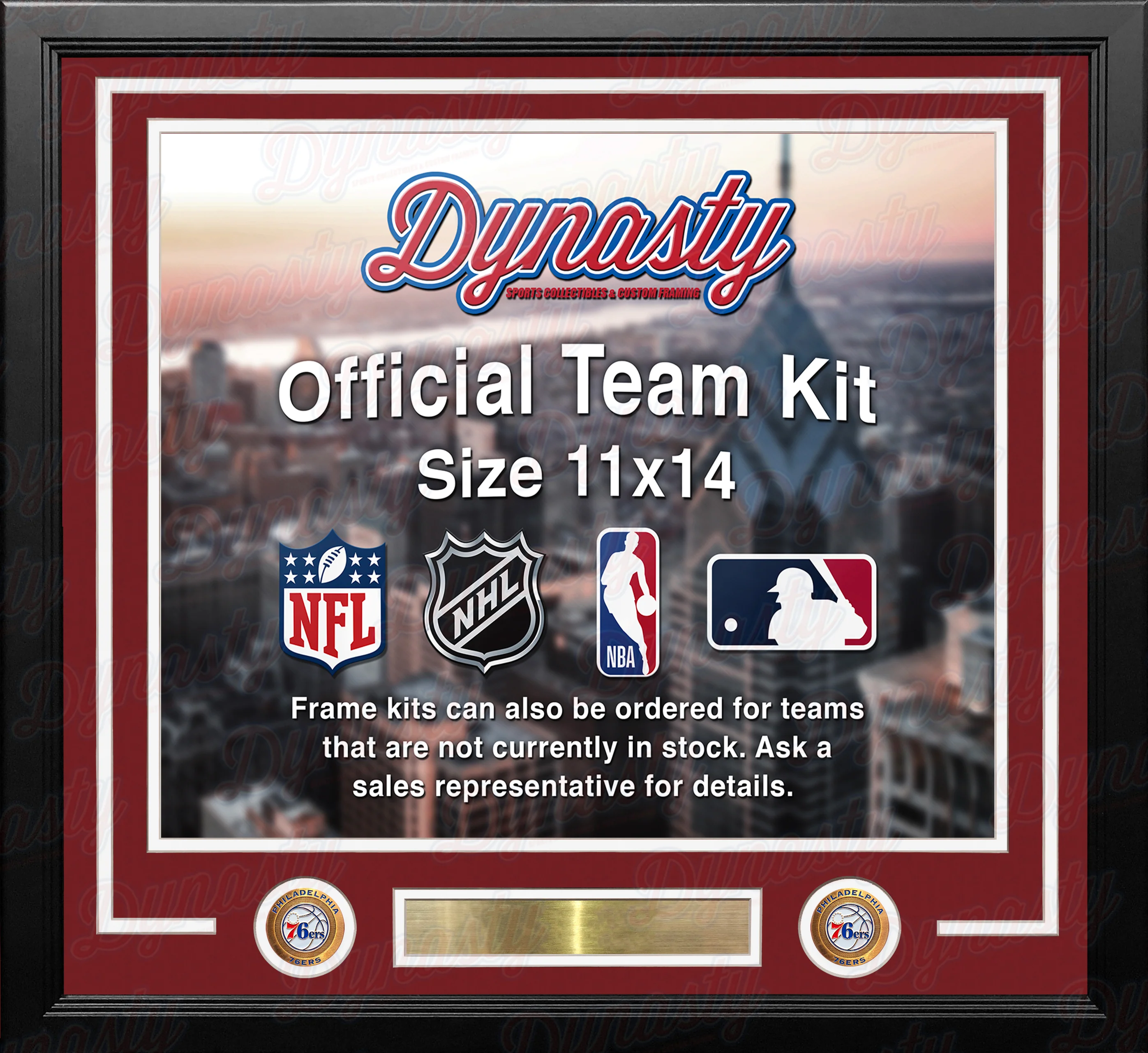 Philadelphia 76ers Custom NBA Basketball 11x14 Picture Frame Kit (Multiple Colors) - Image 2
