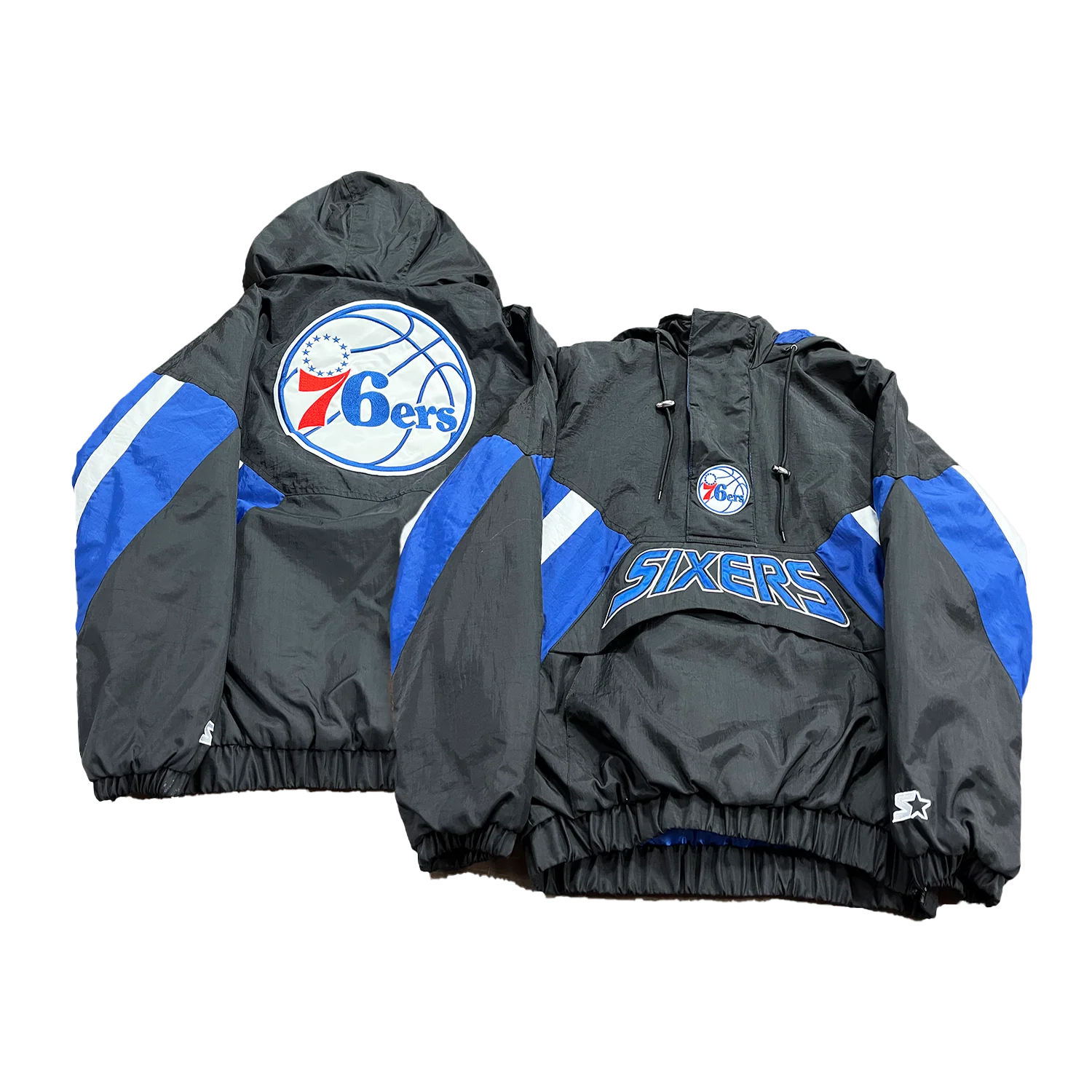 Philadelphia 76ers Throwback Black Starter Jacket