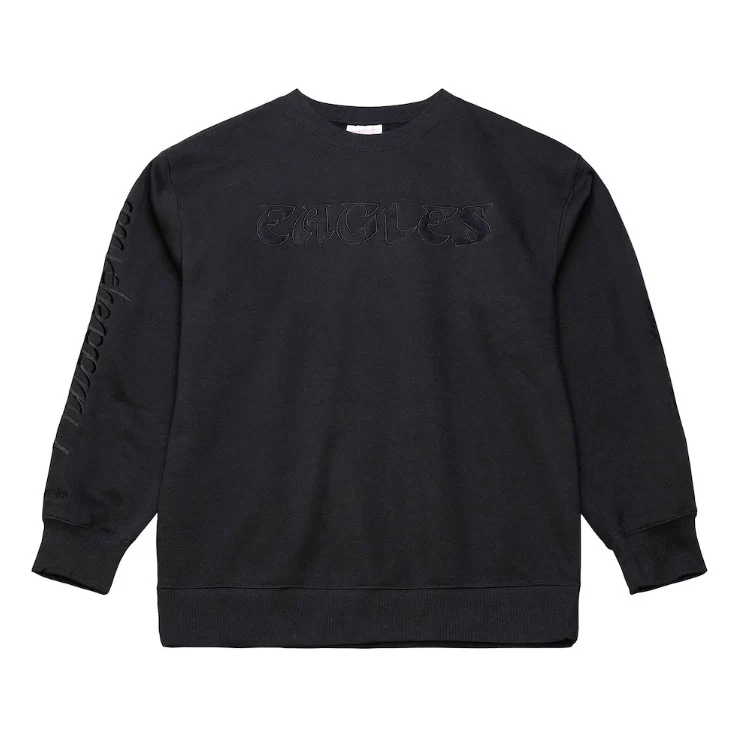 Philadelphia Eagles Mitchell & Ness Black Phantom Fleece Sweatshirt