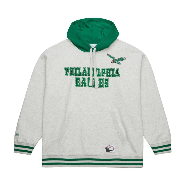 Philadelphia Eagles Mitchell & Ness Men's NFL Off Season Fleece Hoodie Vintage Logo Sweatshirt