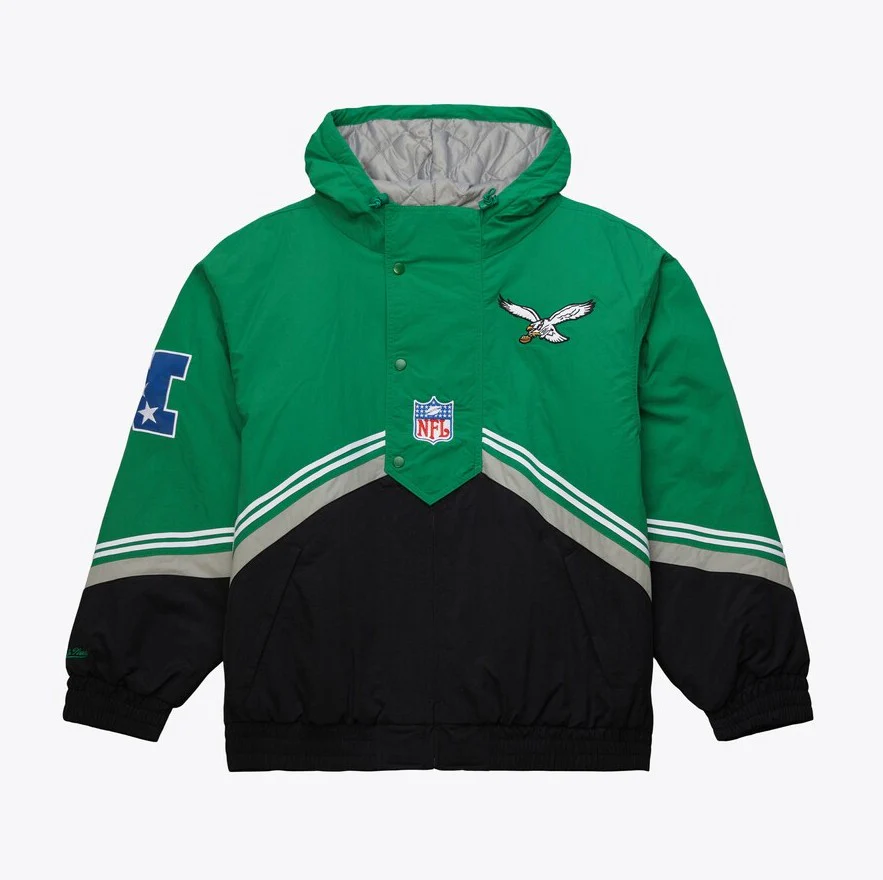 Philadelphia Eagles Mitchell & Ness Throw It Back Full-Zip Vintage Logo Windbreaker Jacket
