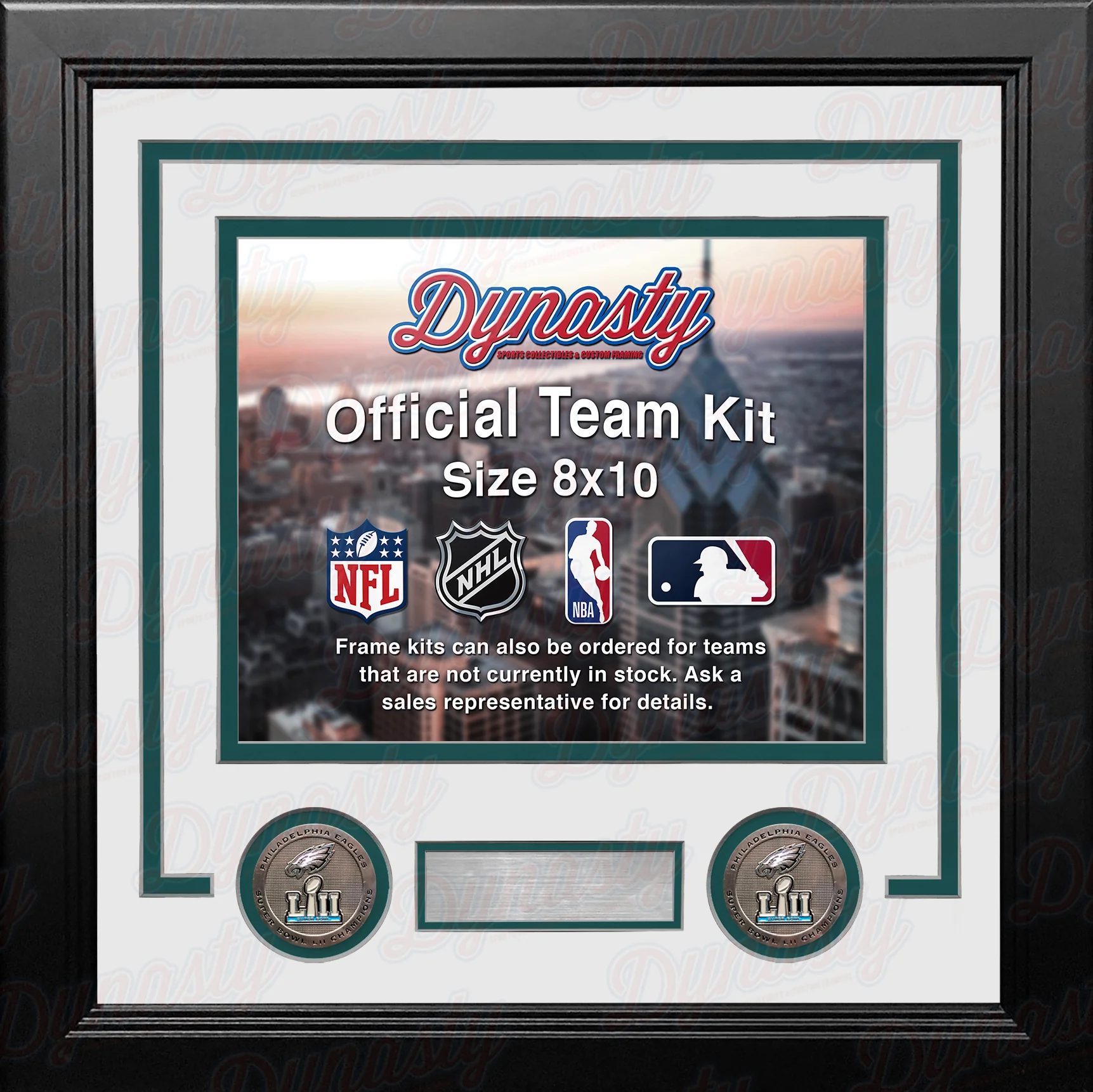 Philadelphia Eagles Super Bowl LII Champions Custom NFL Football 8x10 Picture Frame Kit (3 Colors) - Image 3