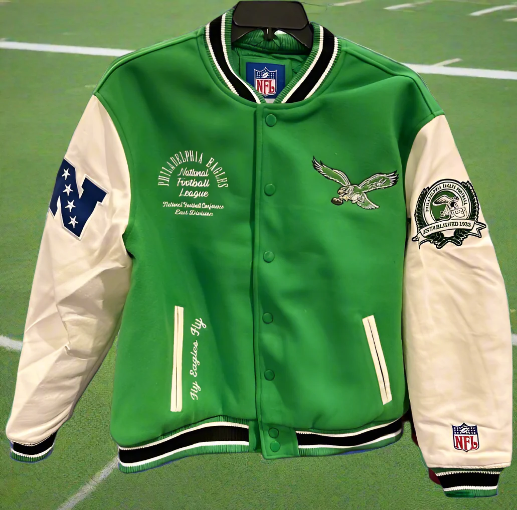 Philadelphia Eagles Throwback Kelly Green Bomber Jacket