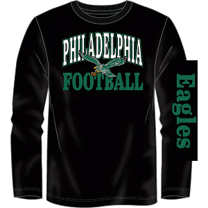 Philadelphia Eagles Throwback Wordmark Long Sleeve T-Shirt - Black